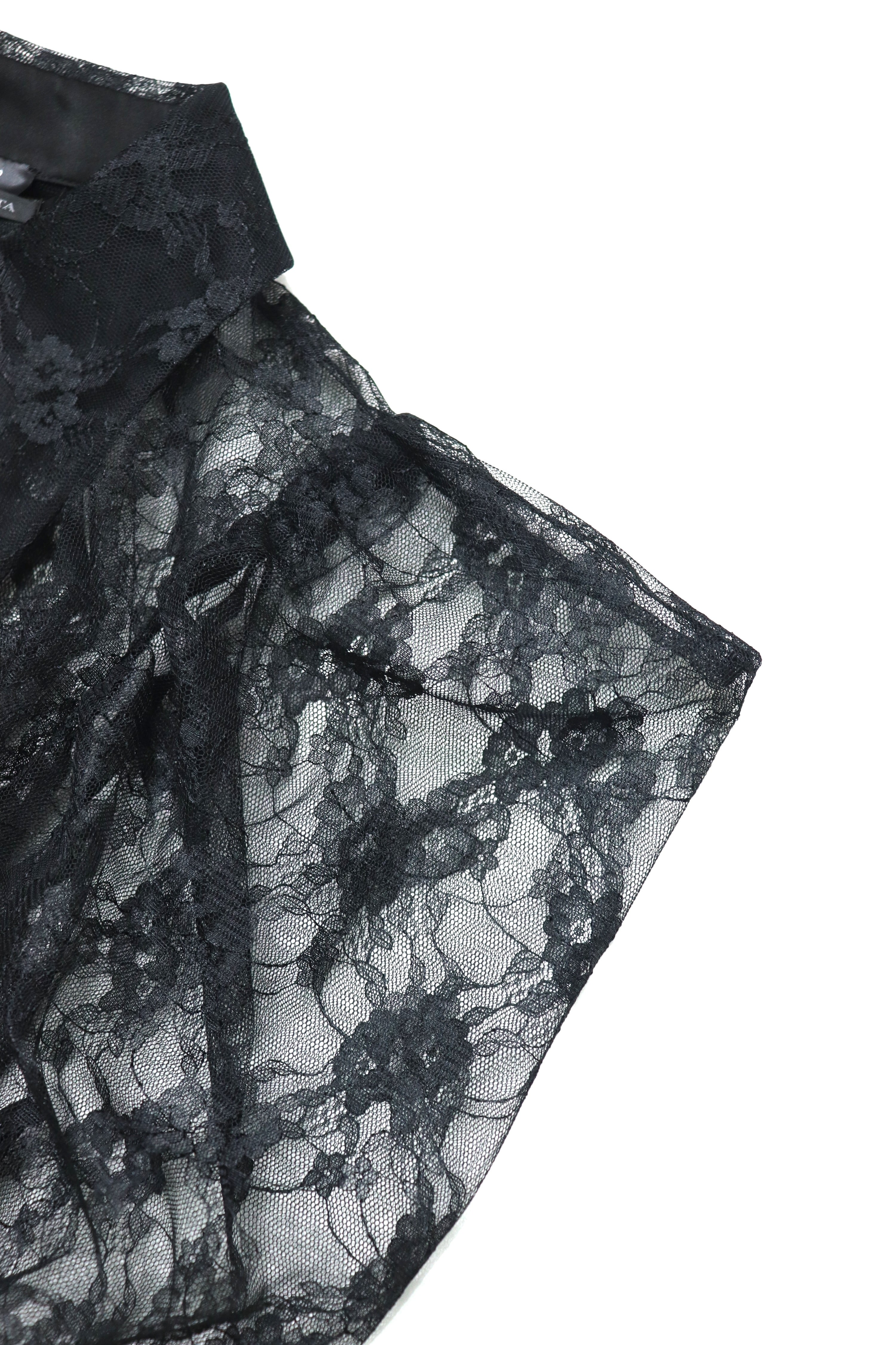 over collar shirt bolero (BLACK)