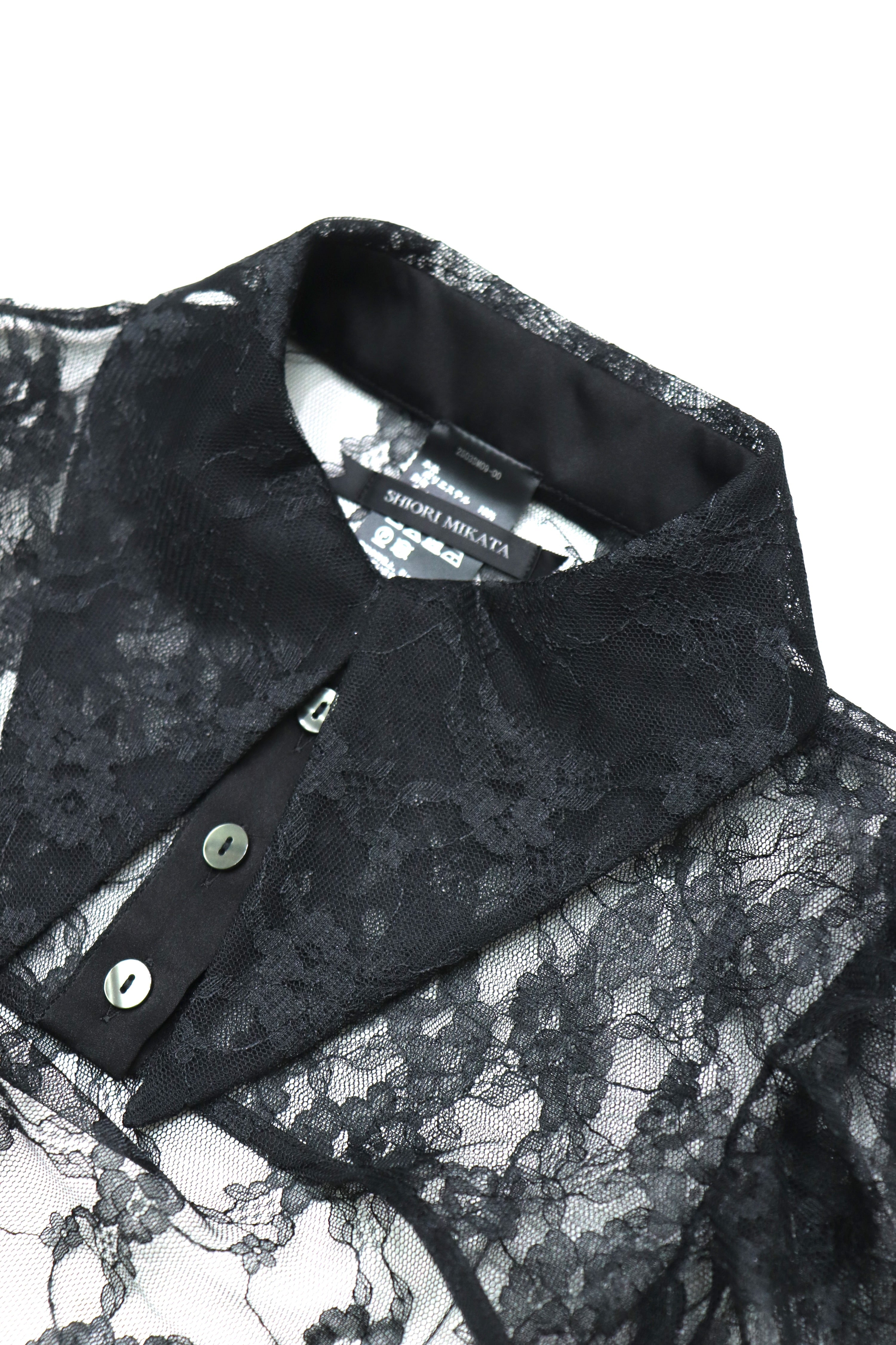 over collar shirt bolero (BLACK)