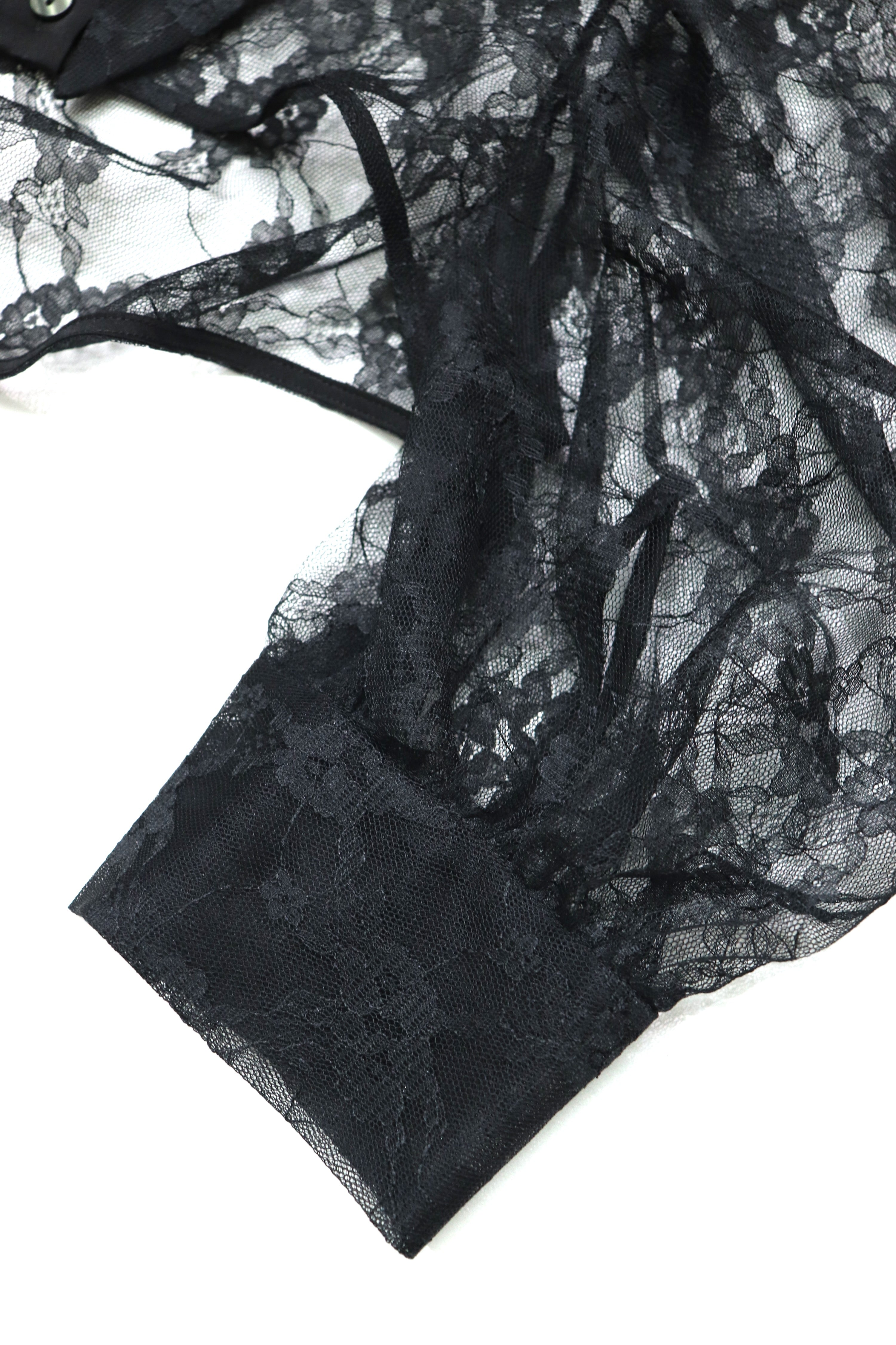 over collar shirt bolero (BLACK)