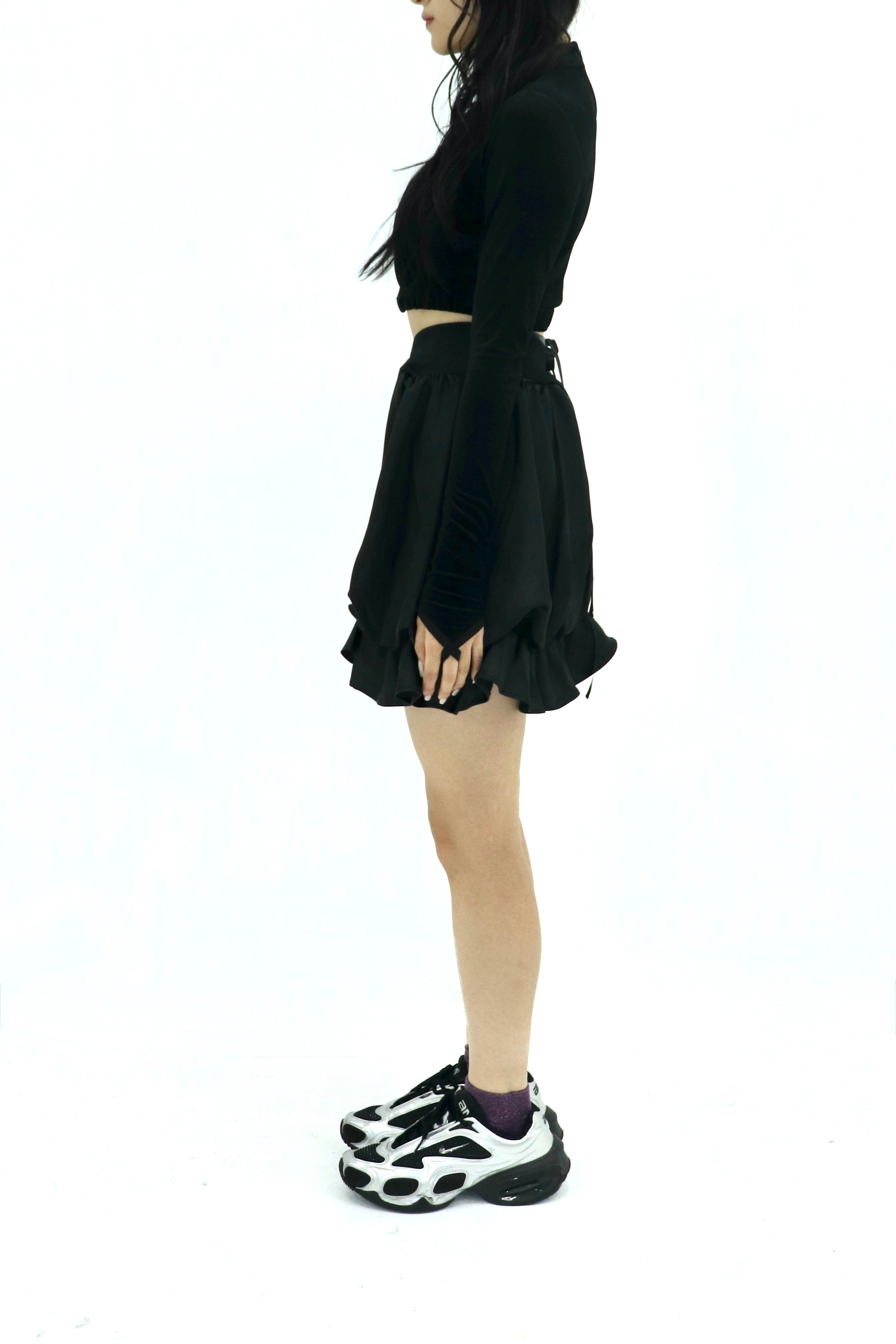 velour high-neck top