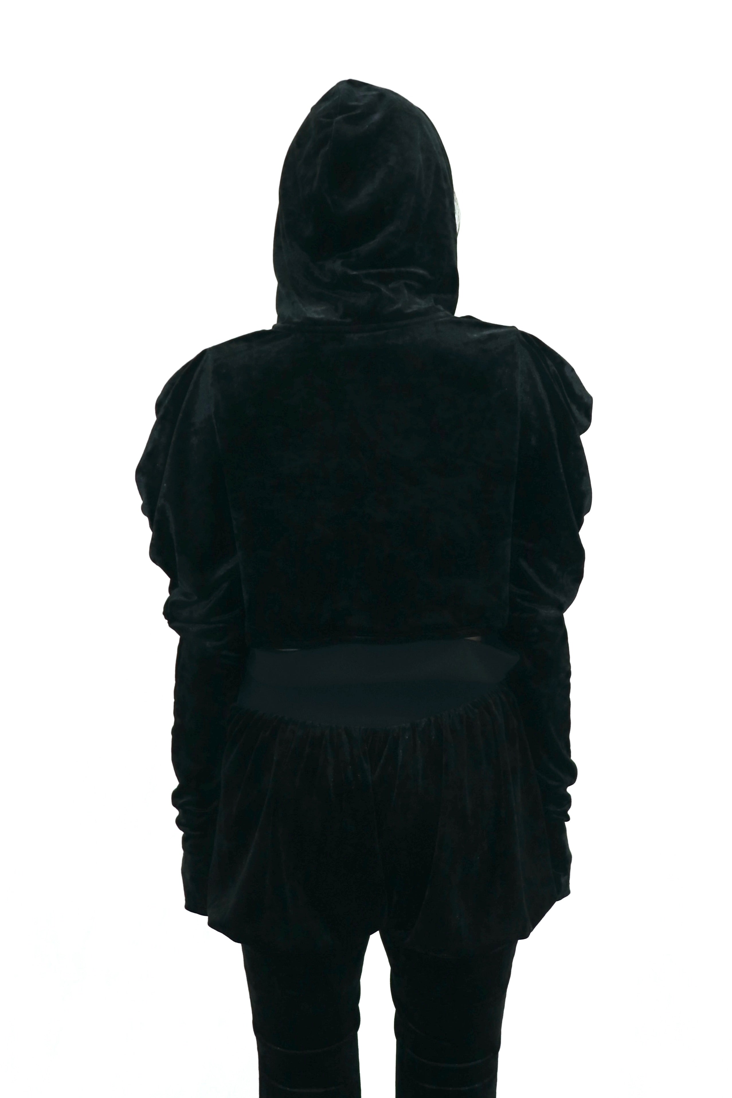 waist cut out hoodie (velour)