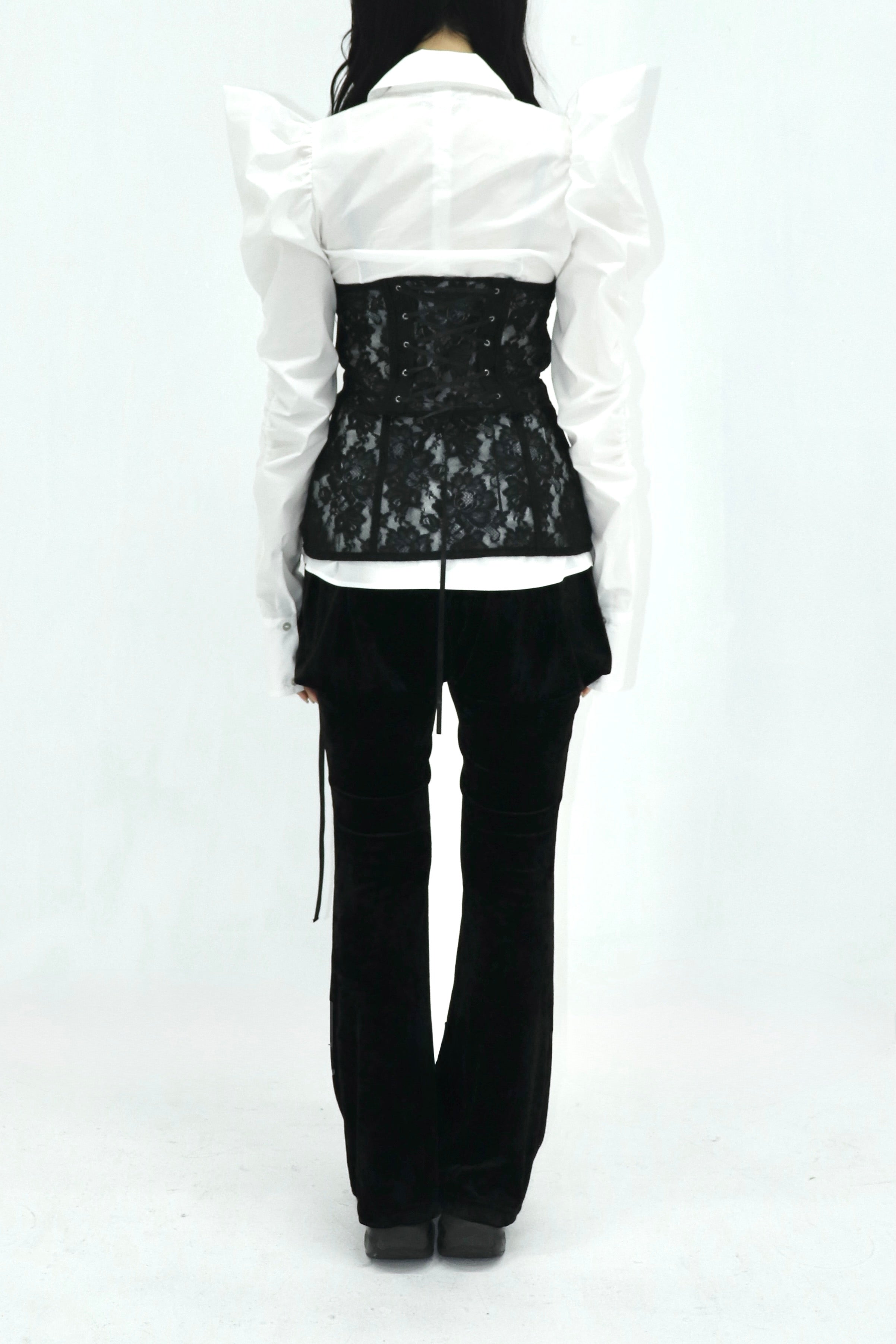 square cut puff-sleeve shirt (WHITE)