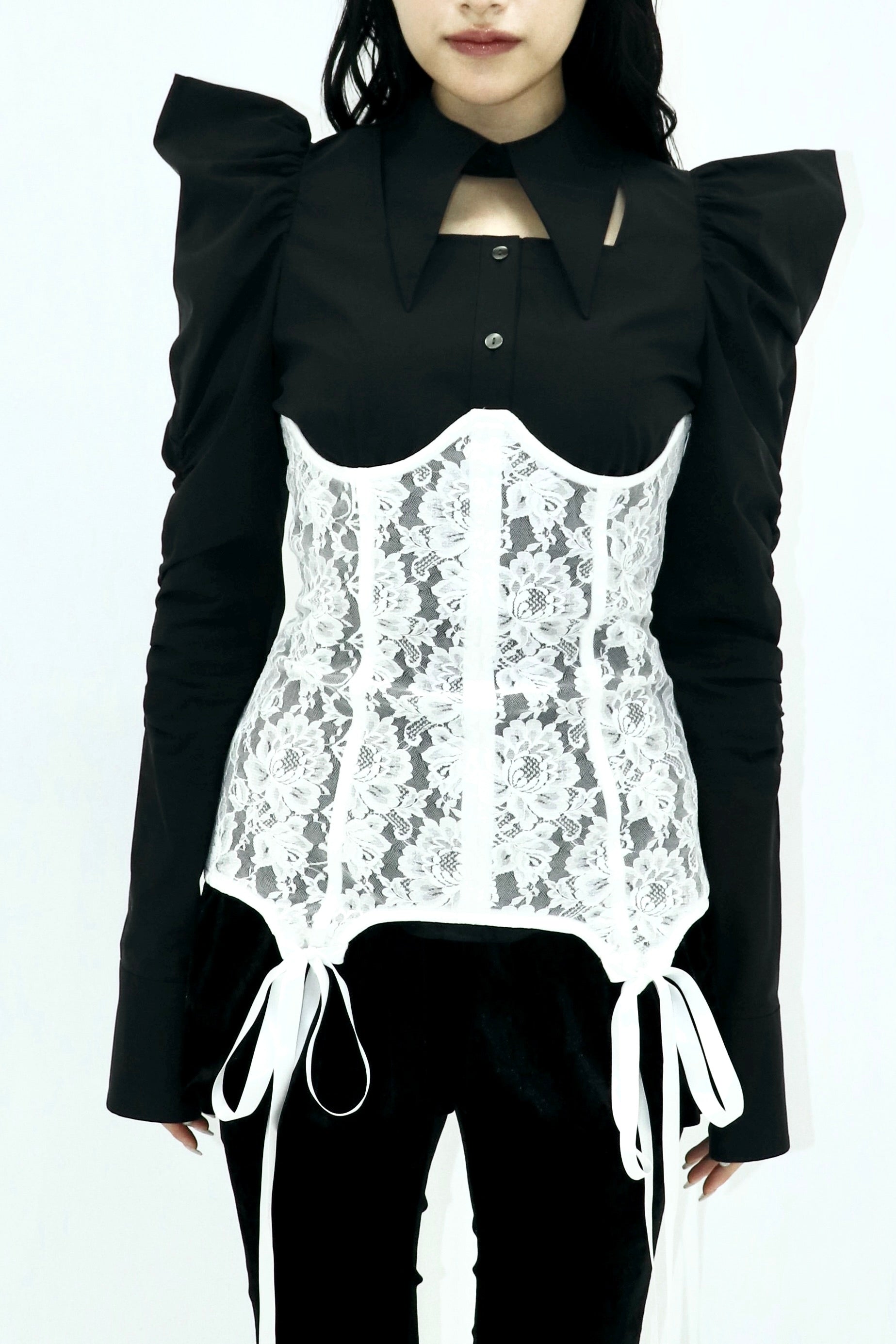 lace body corset (WHITE)