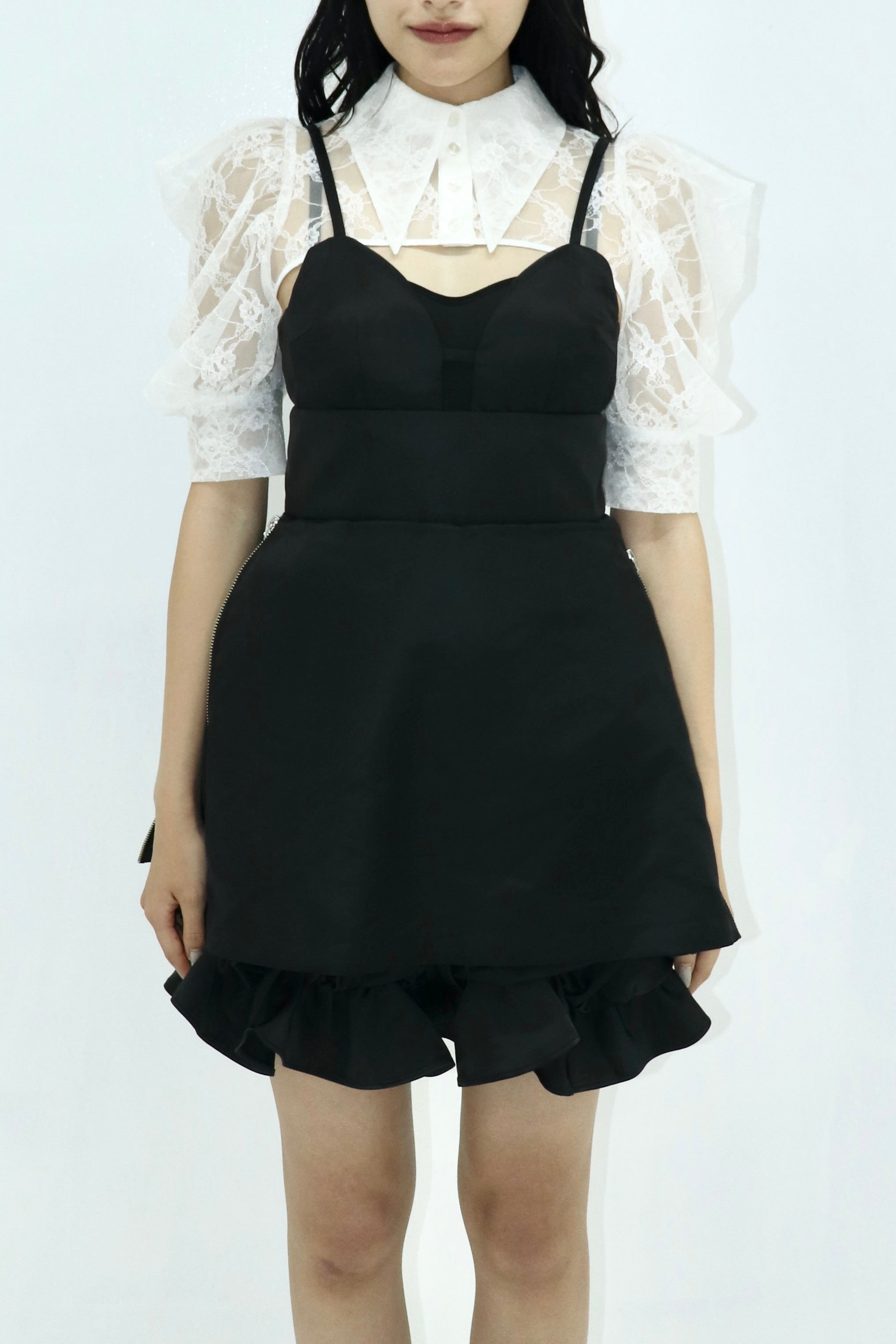 over collar shirt bolero (WHITE)