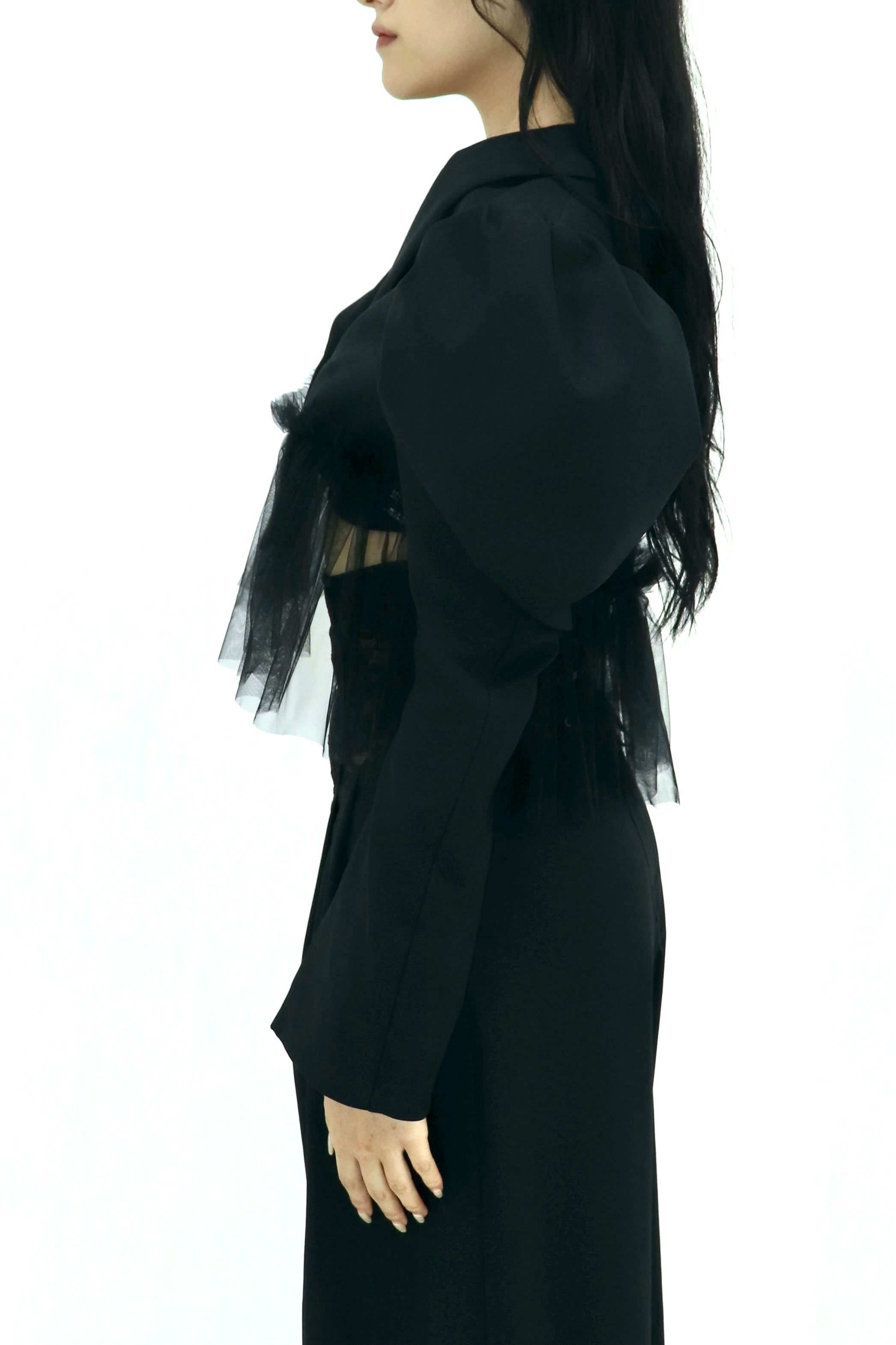 short jacket with tulle
