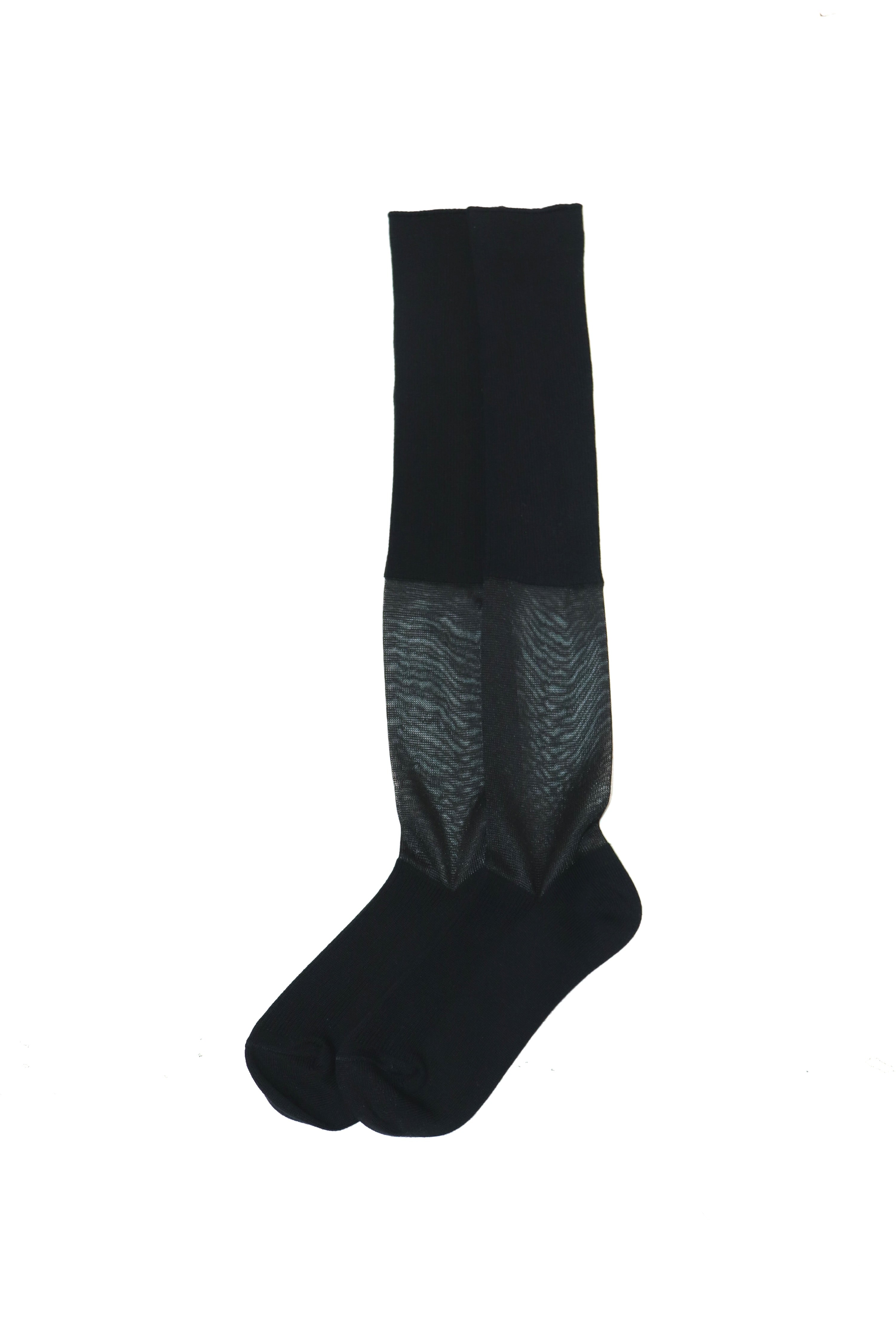 long socks with sheer (BLACK)