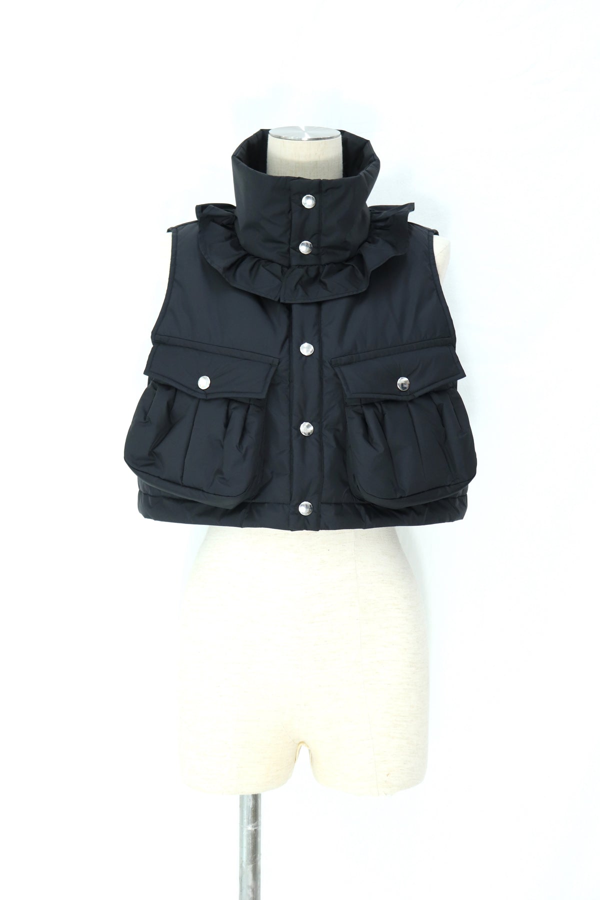 nylon puffer frill vest