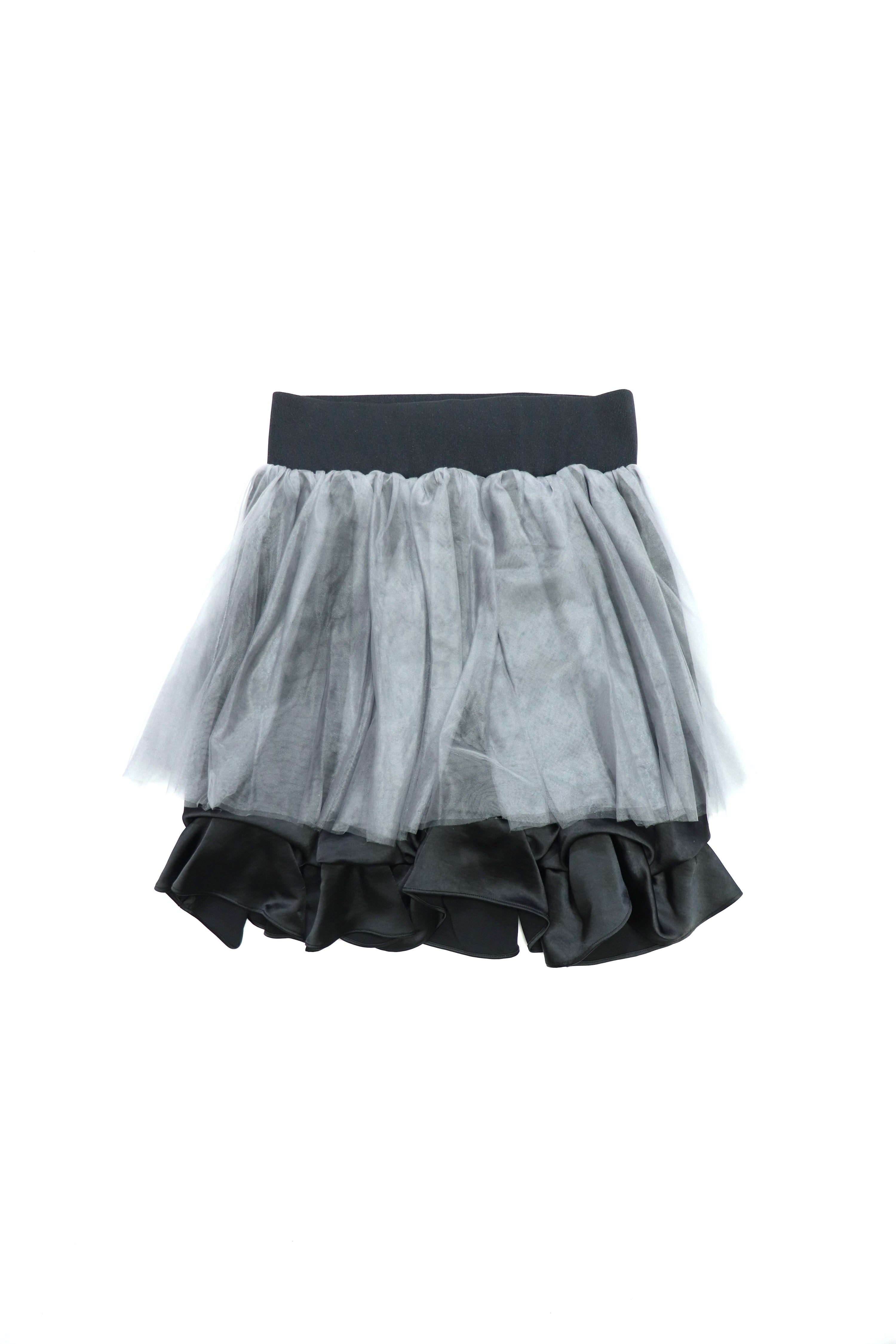 satin balloon mini skirt