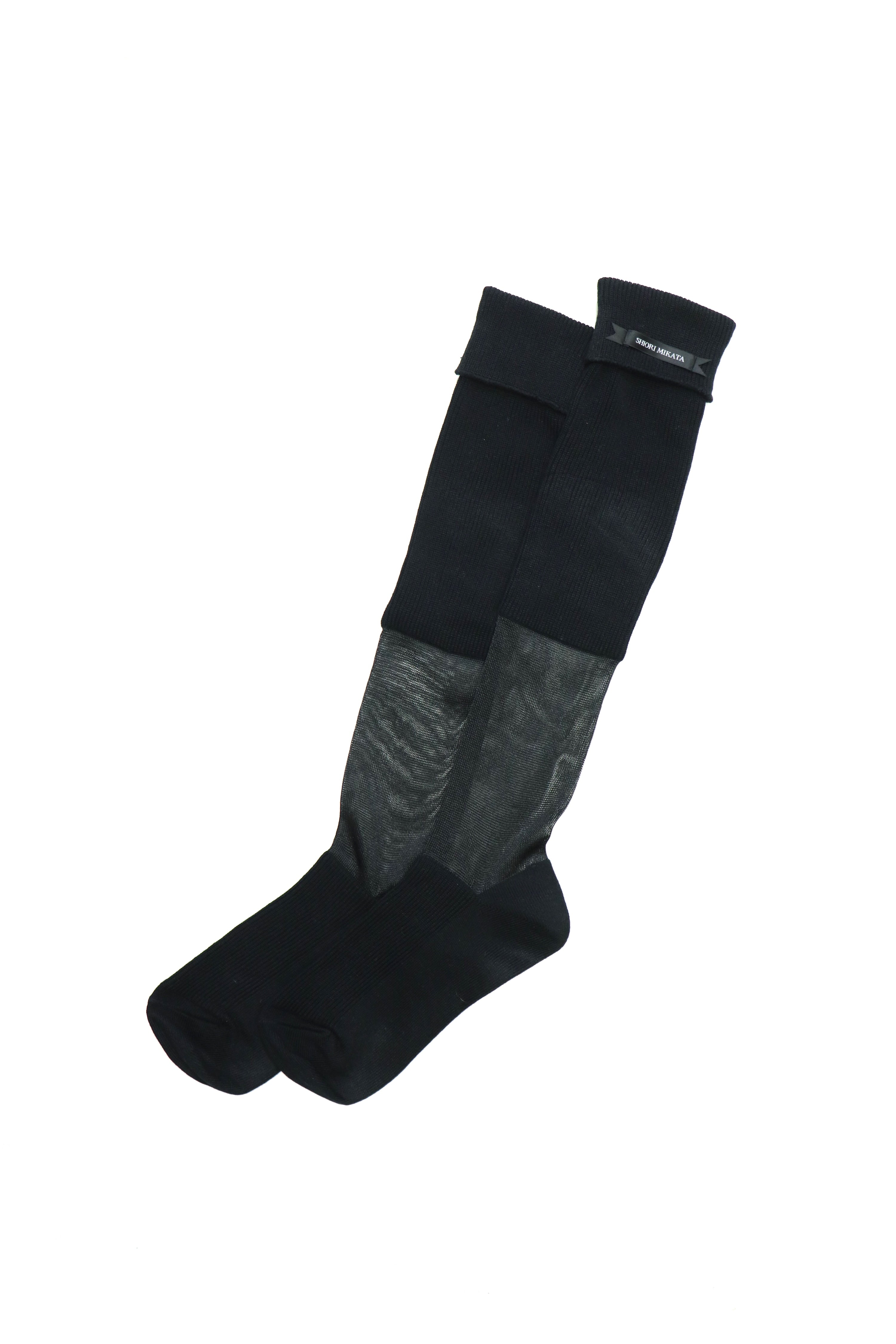long socks with sheer (BLACK)