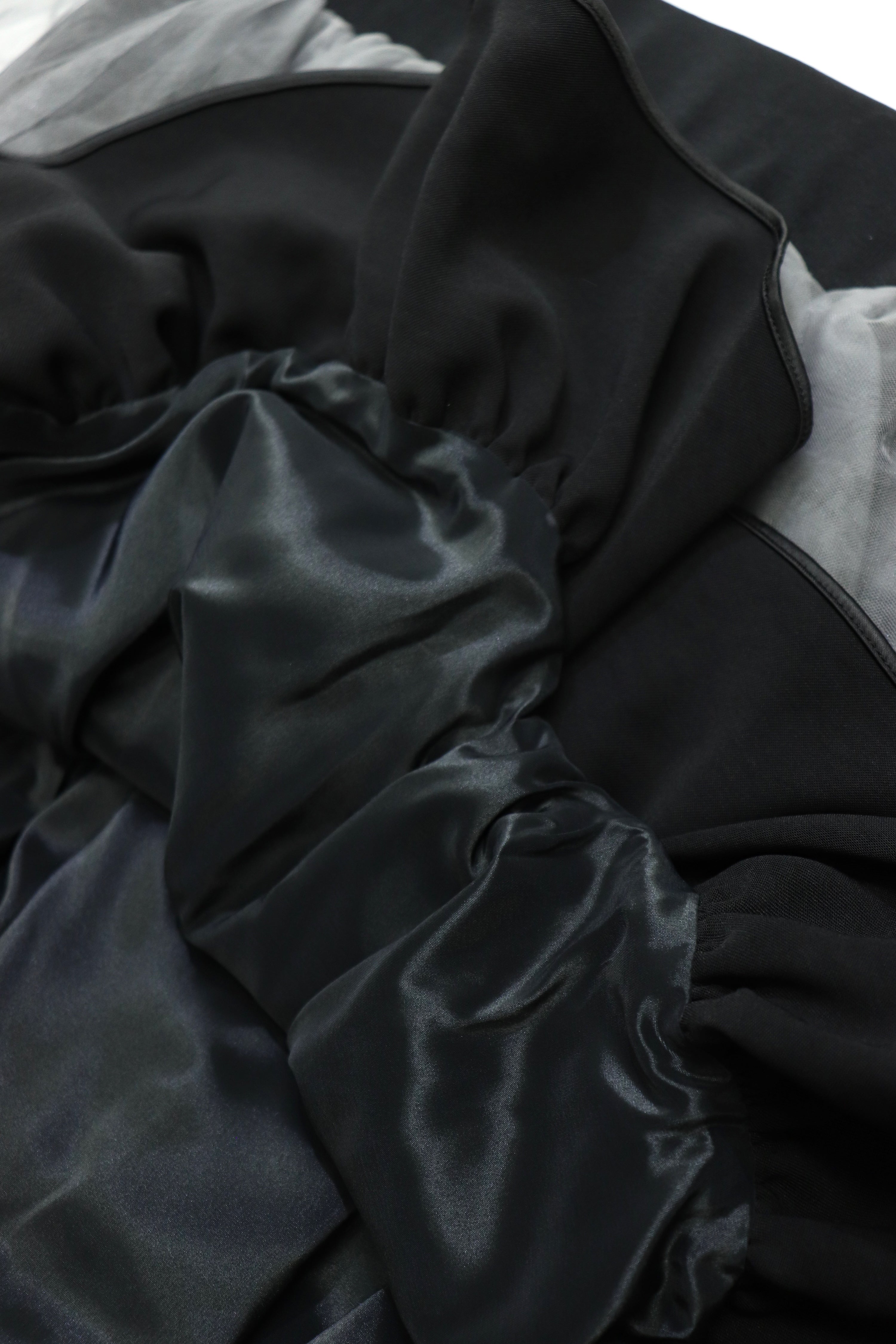 satin balloon mini skirt