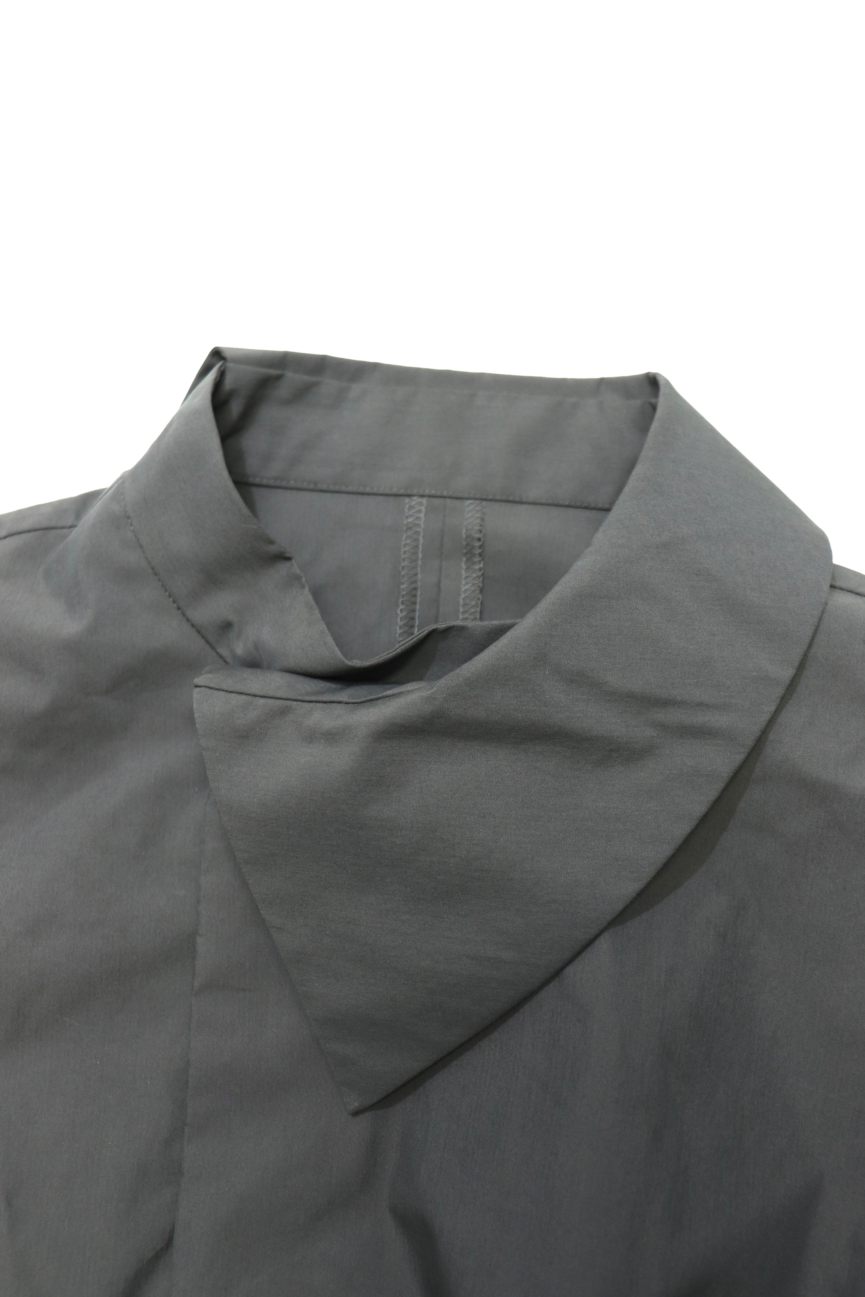 over collar puff-sleeve shirt (GRAY)