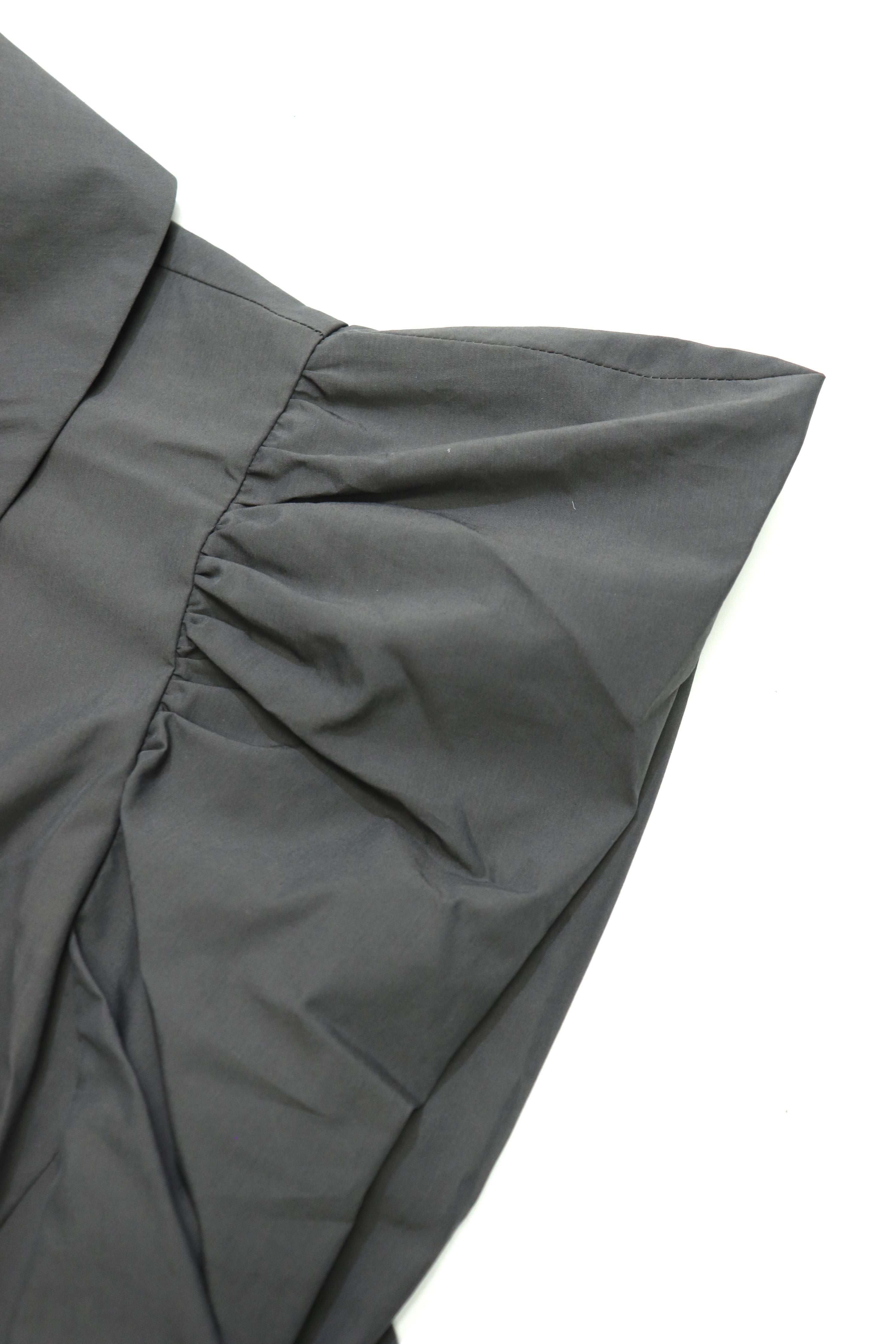 over collar puff-sleeve shirt (GRAY)