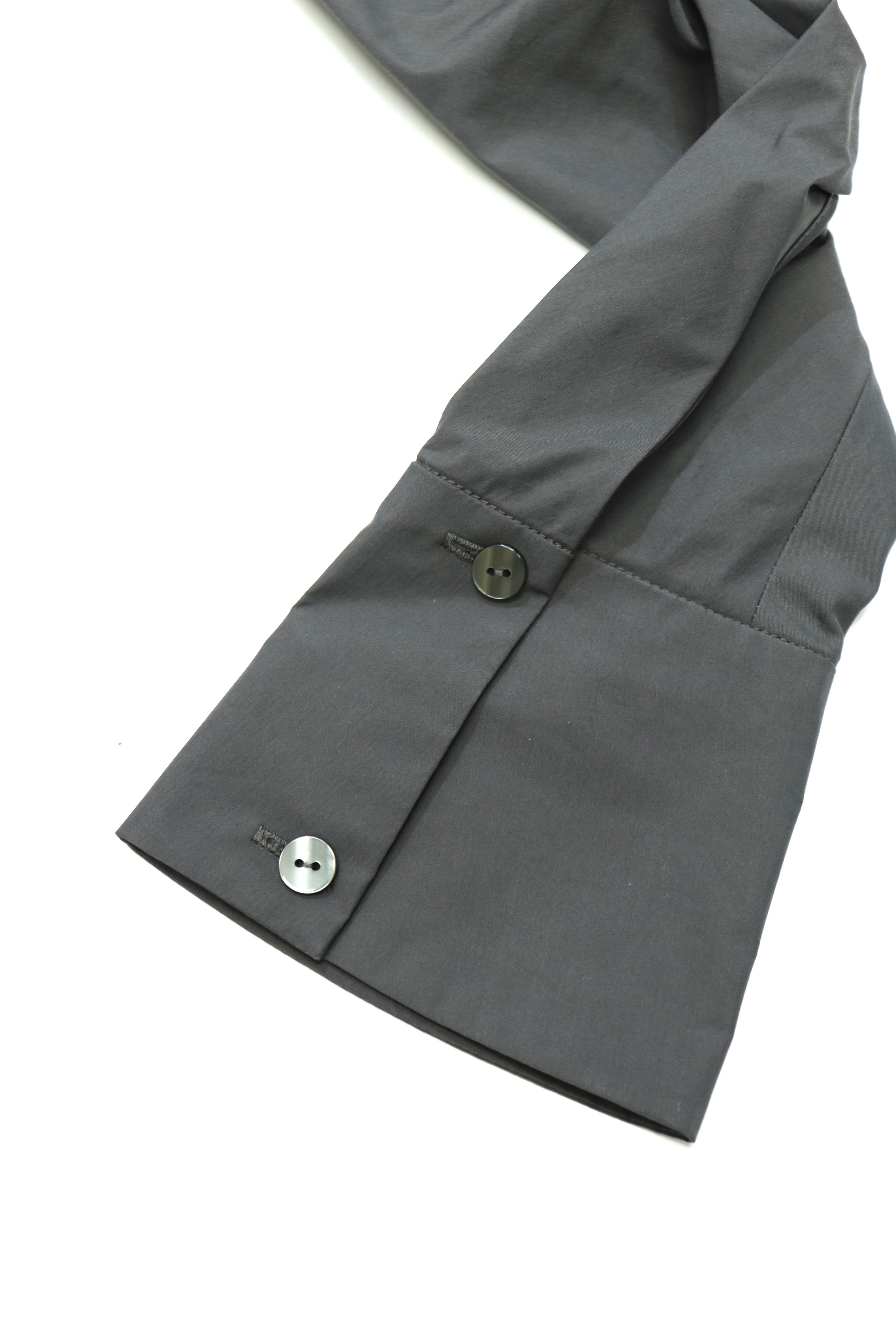 over collar puff-sleeve shirt (GRAY)