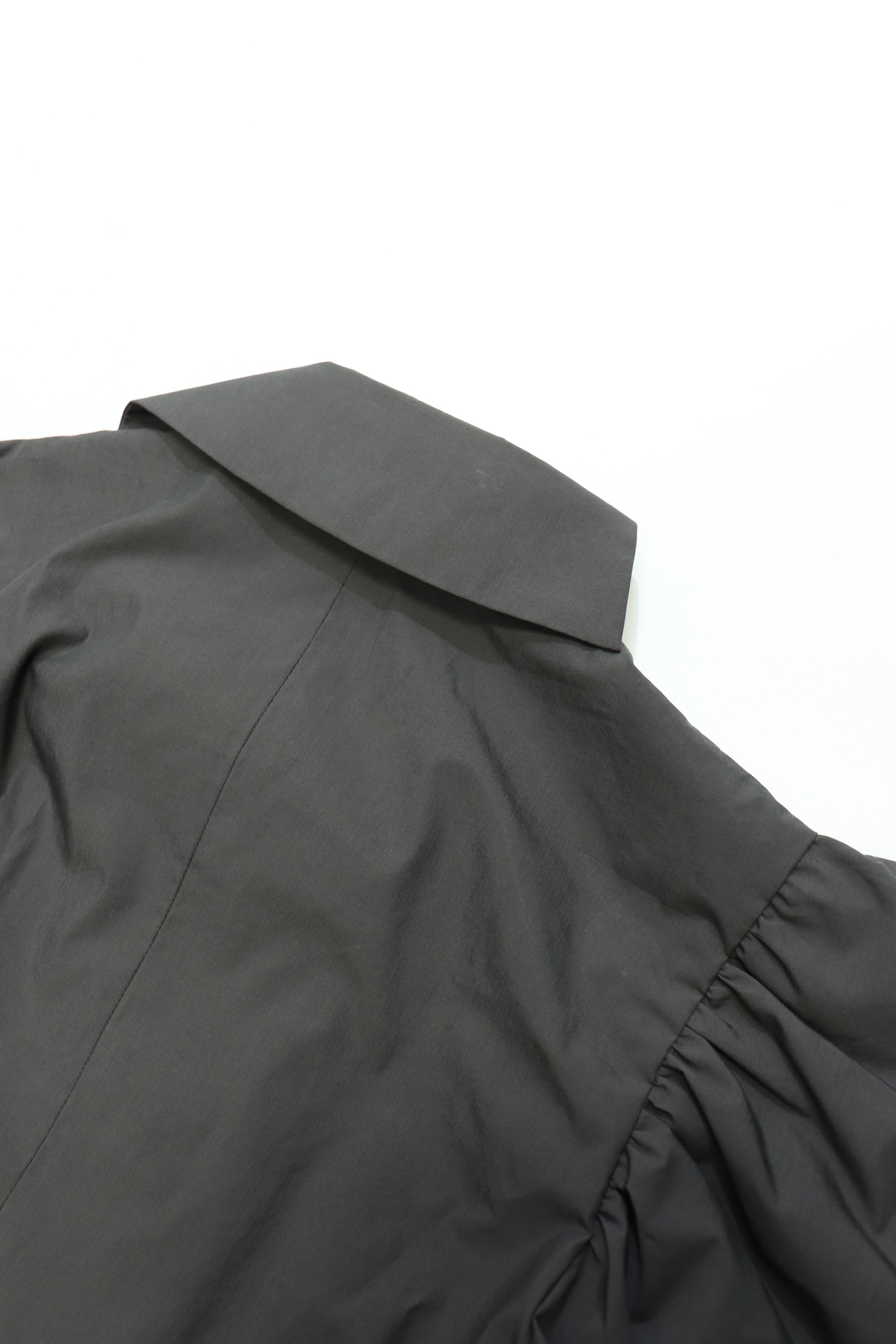 over collar puff-sleeve shirt (GRAY)