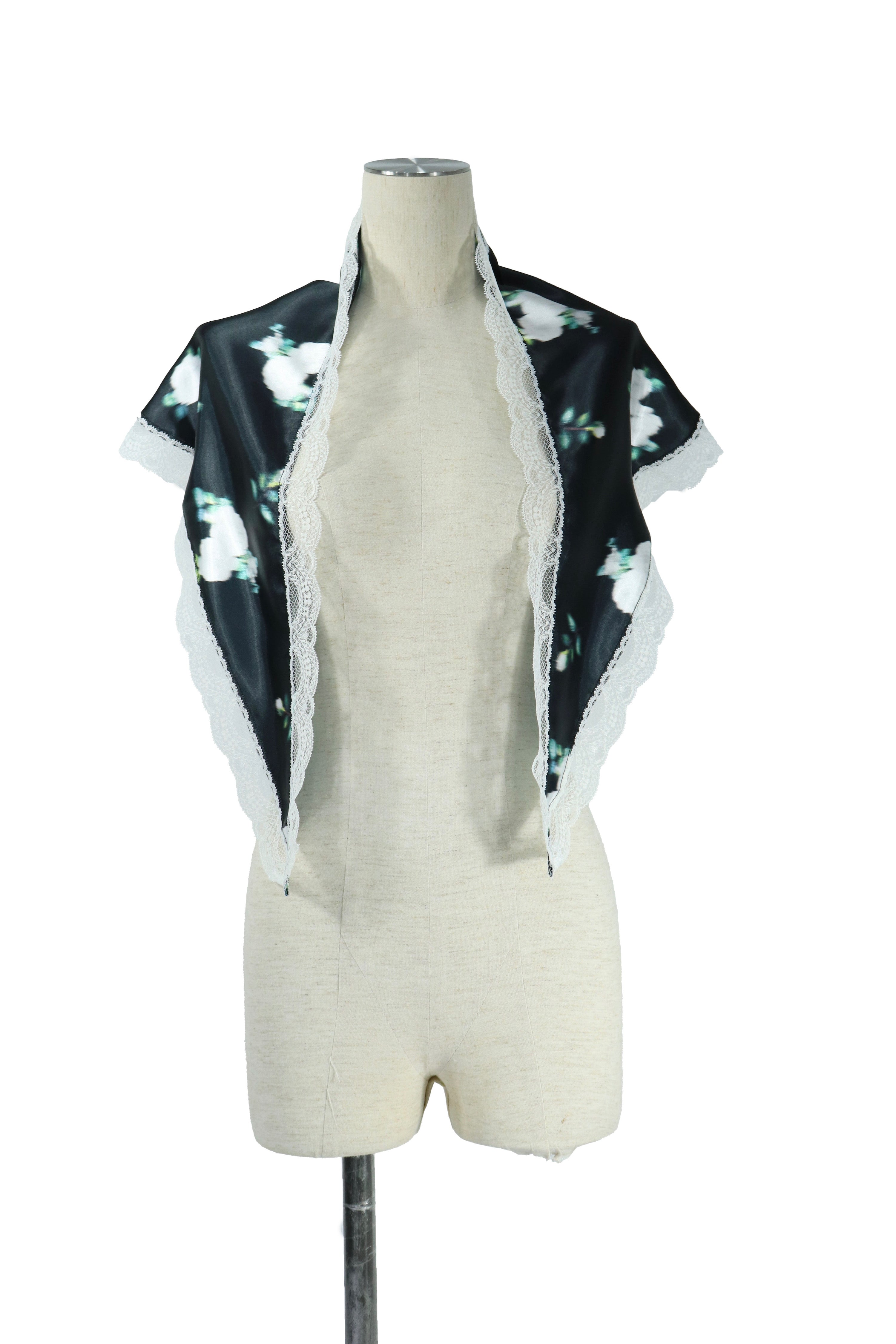flower print lace scarf