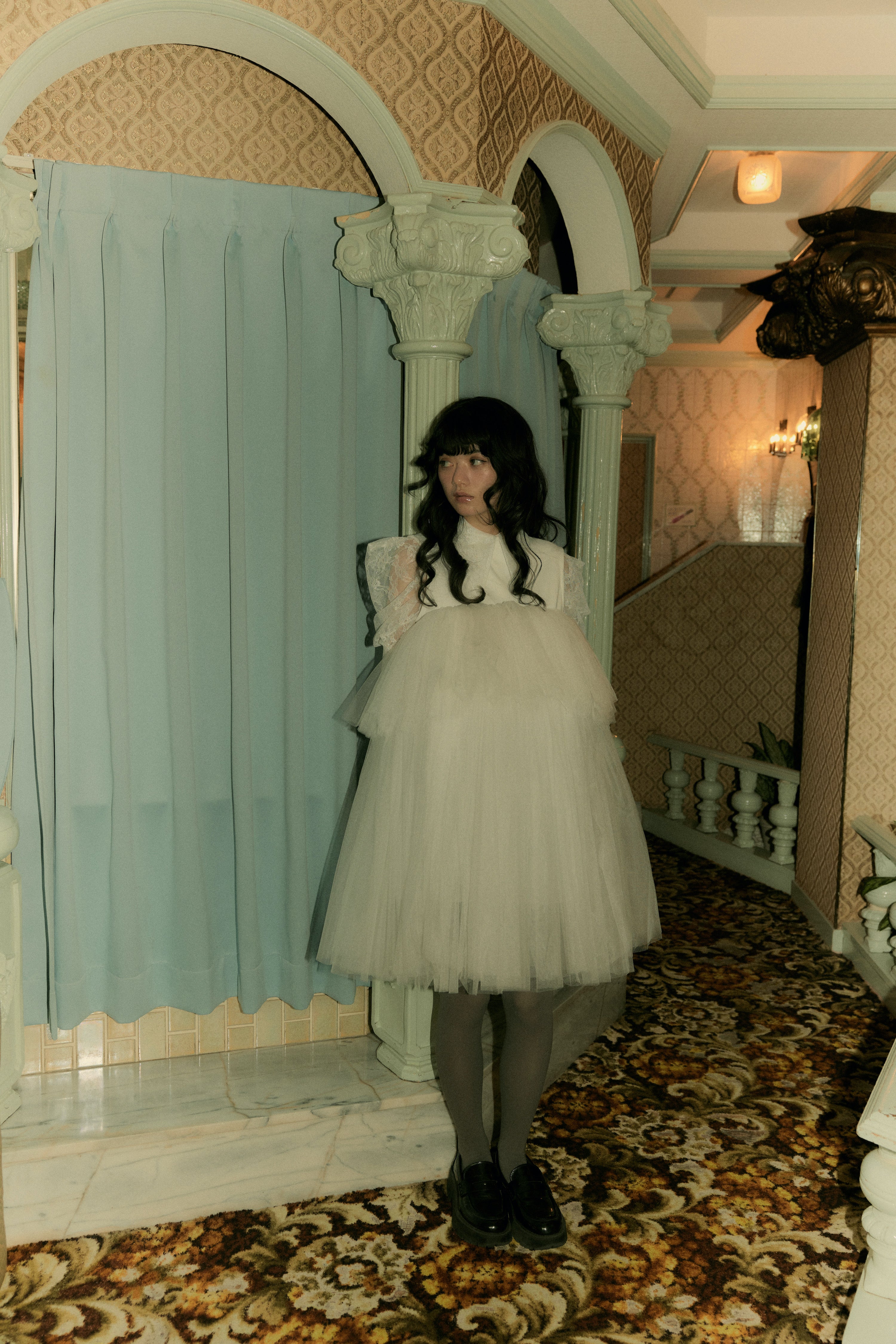 tulle balloon cami dress (WHITE)