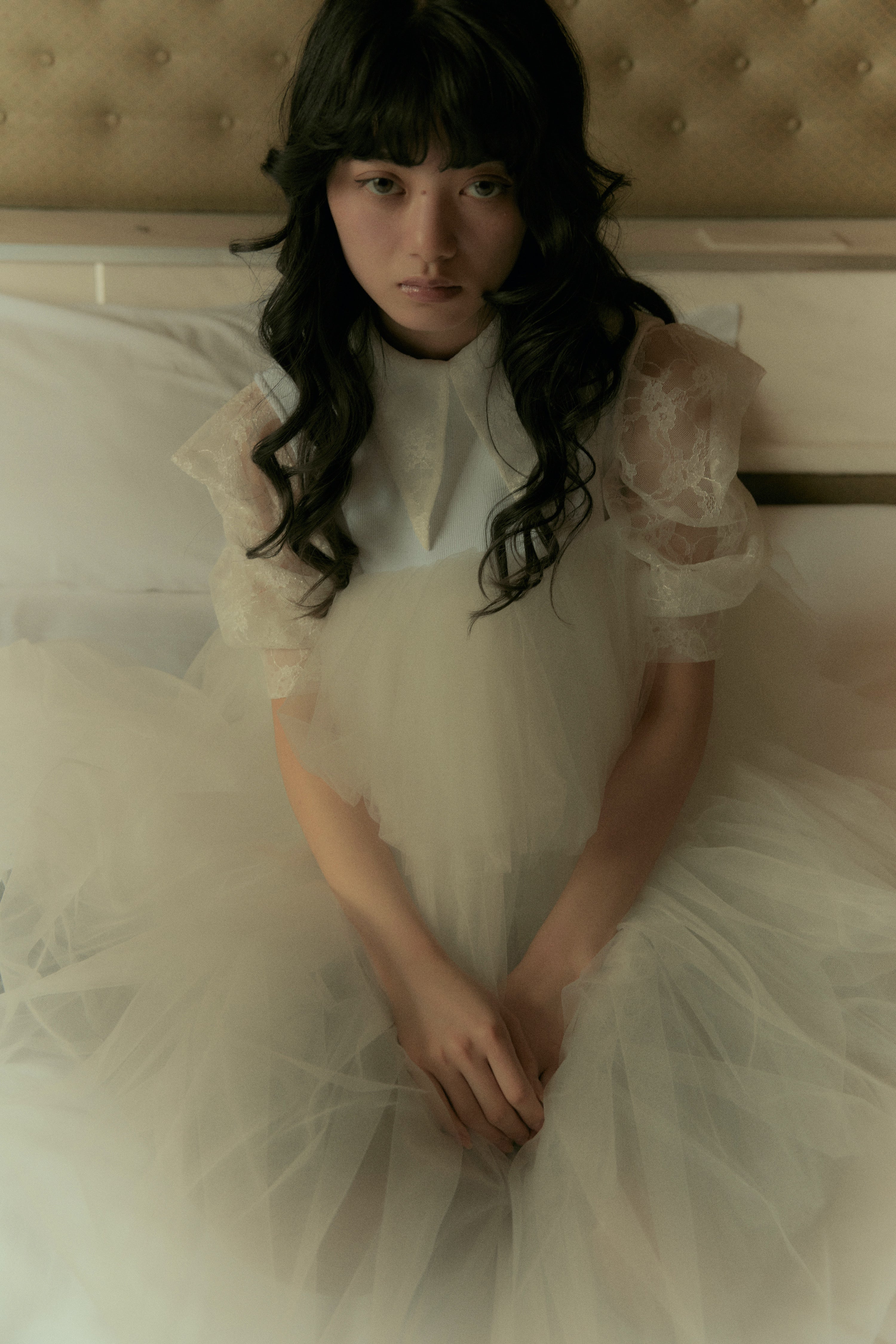 tulle balloon cami dress (WHITE)