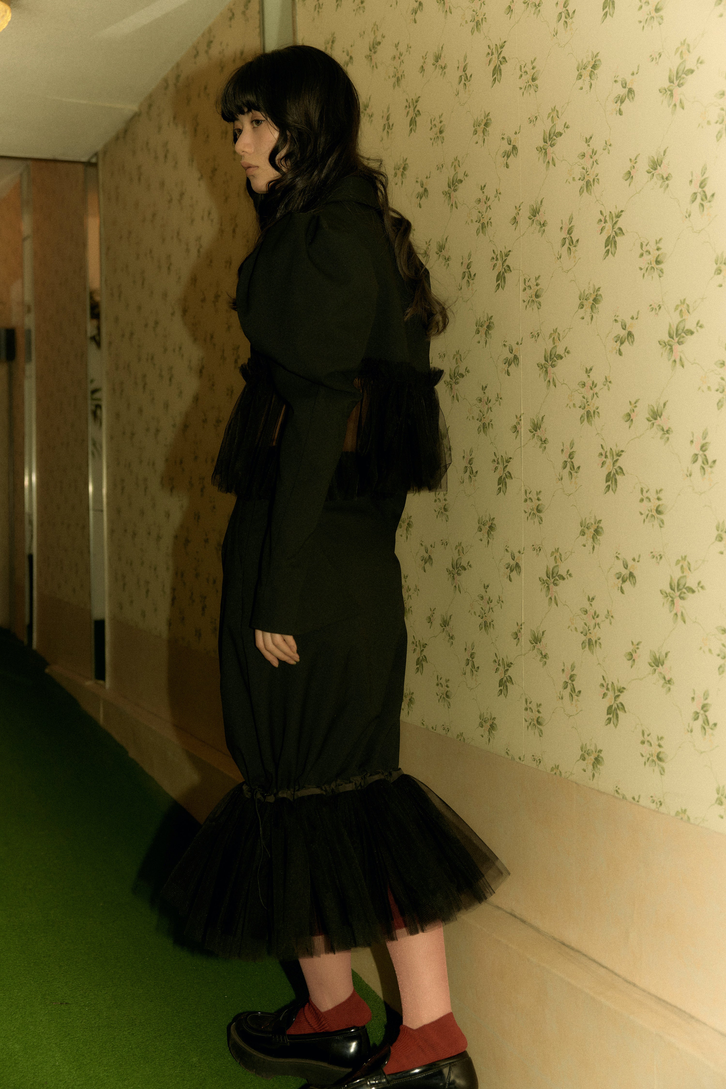 short jacket with tulle