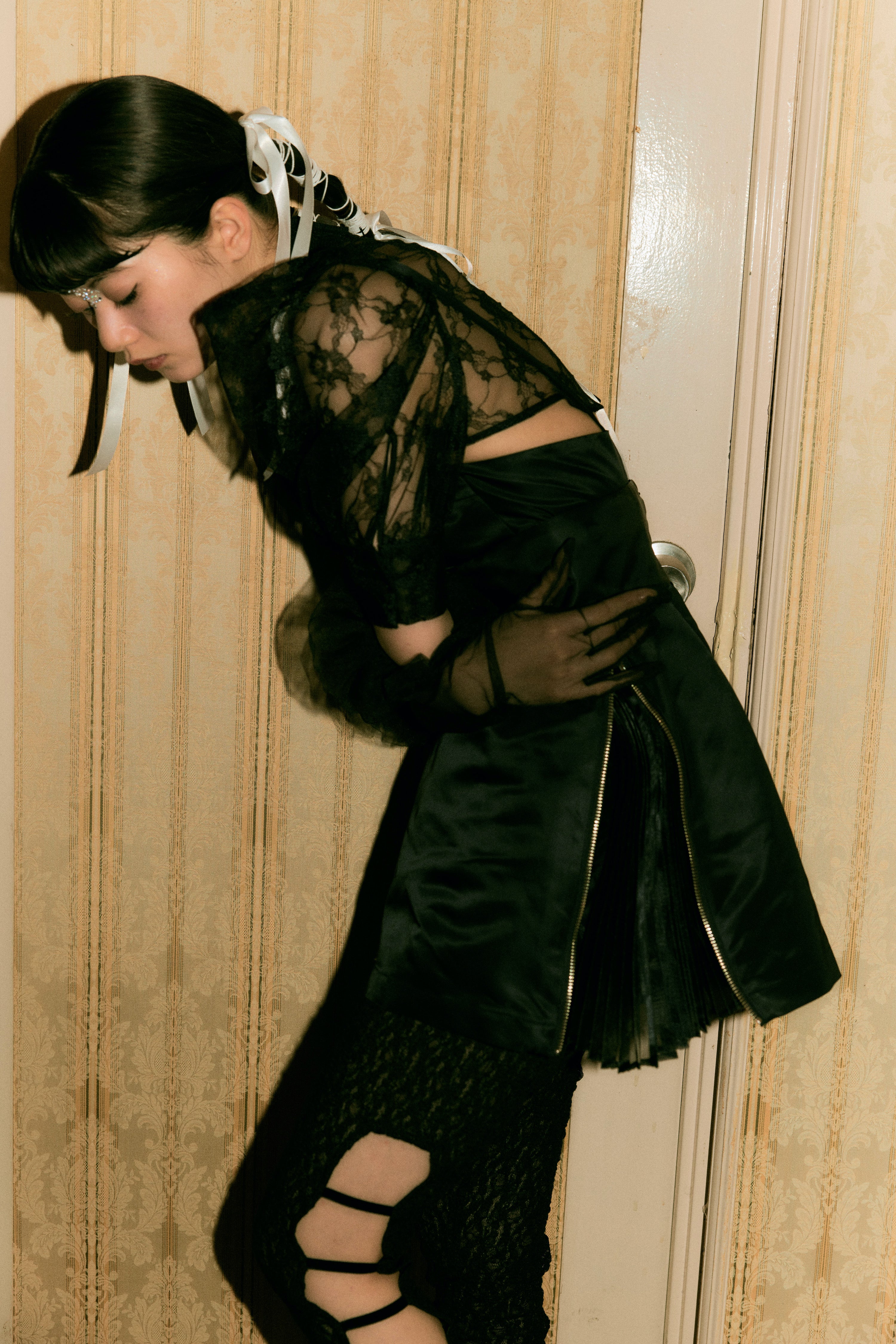 pleated nylon onepiece mini