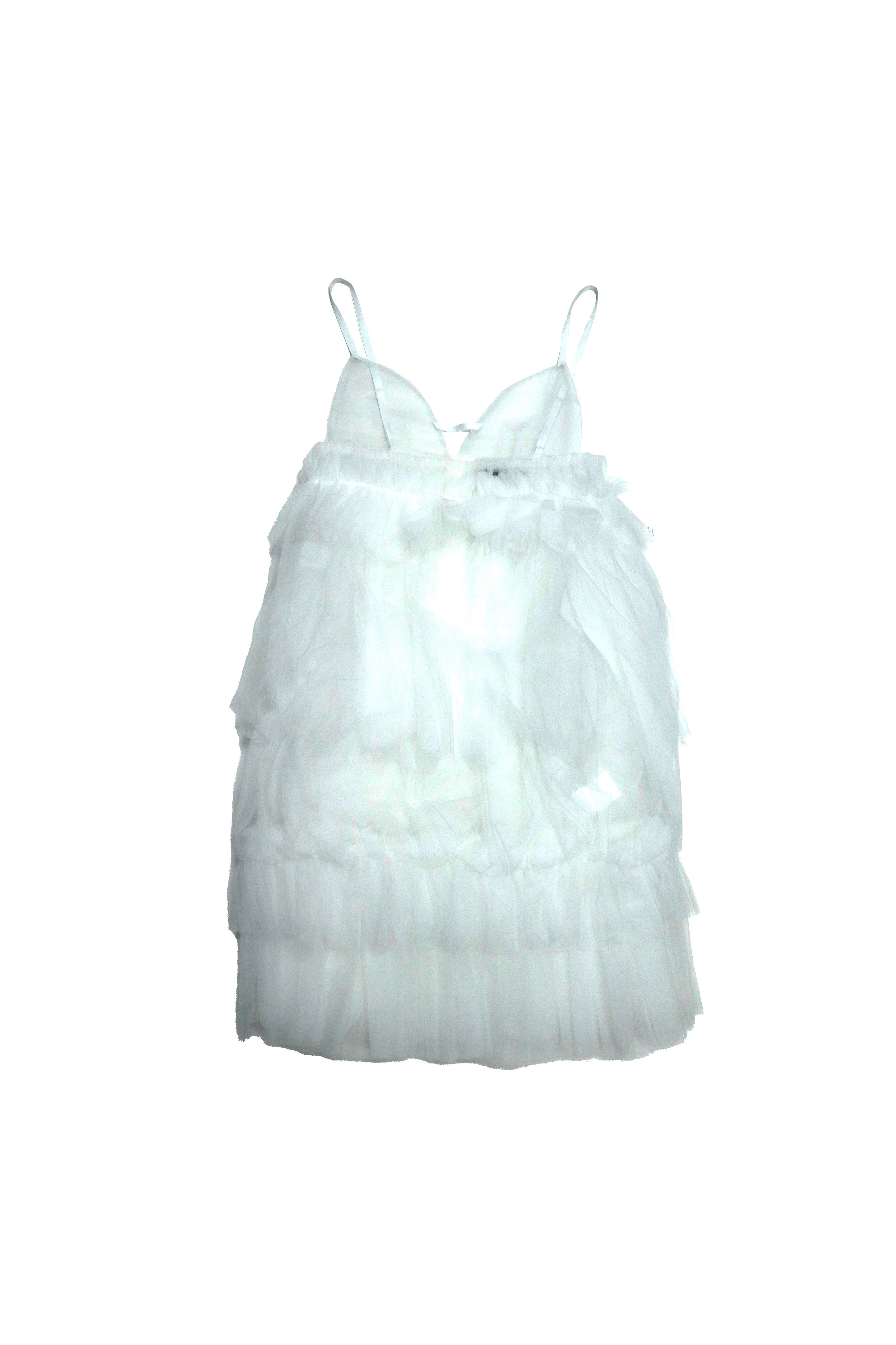 tulle balloon cami dress (WHITE)