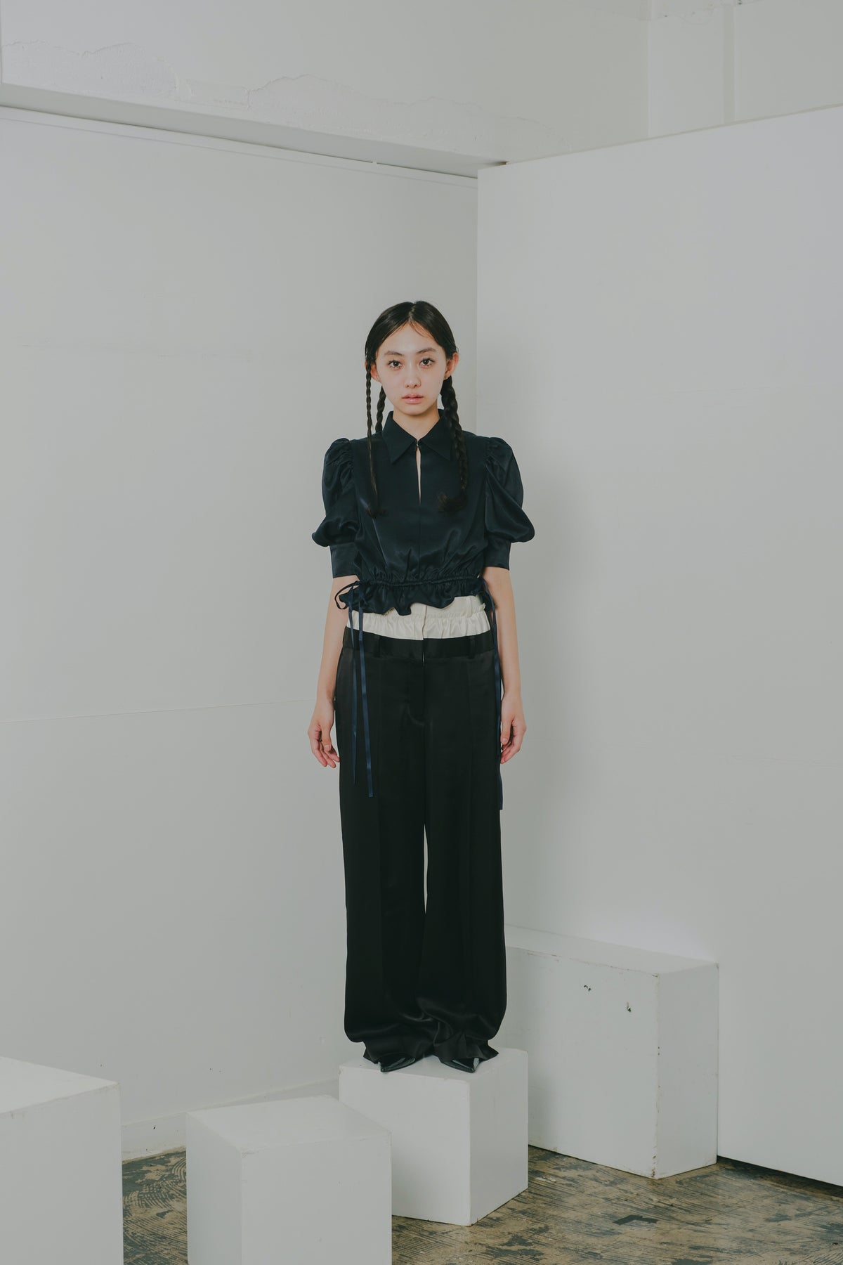 waist layered relax pants