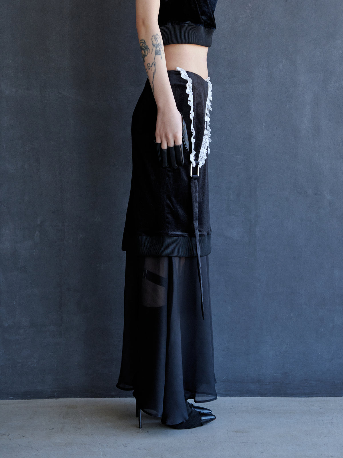 velour drip skirt