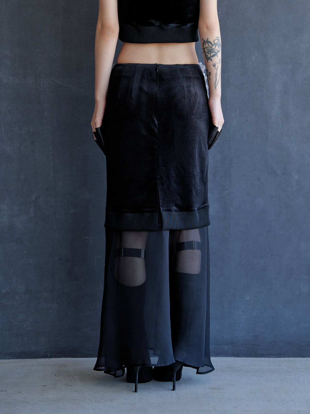 velour drip skirt