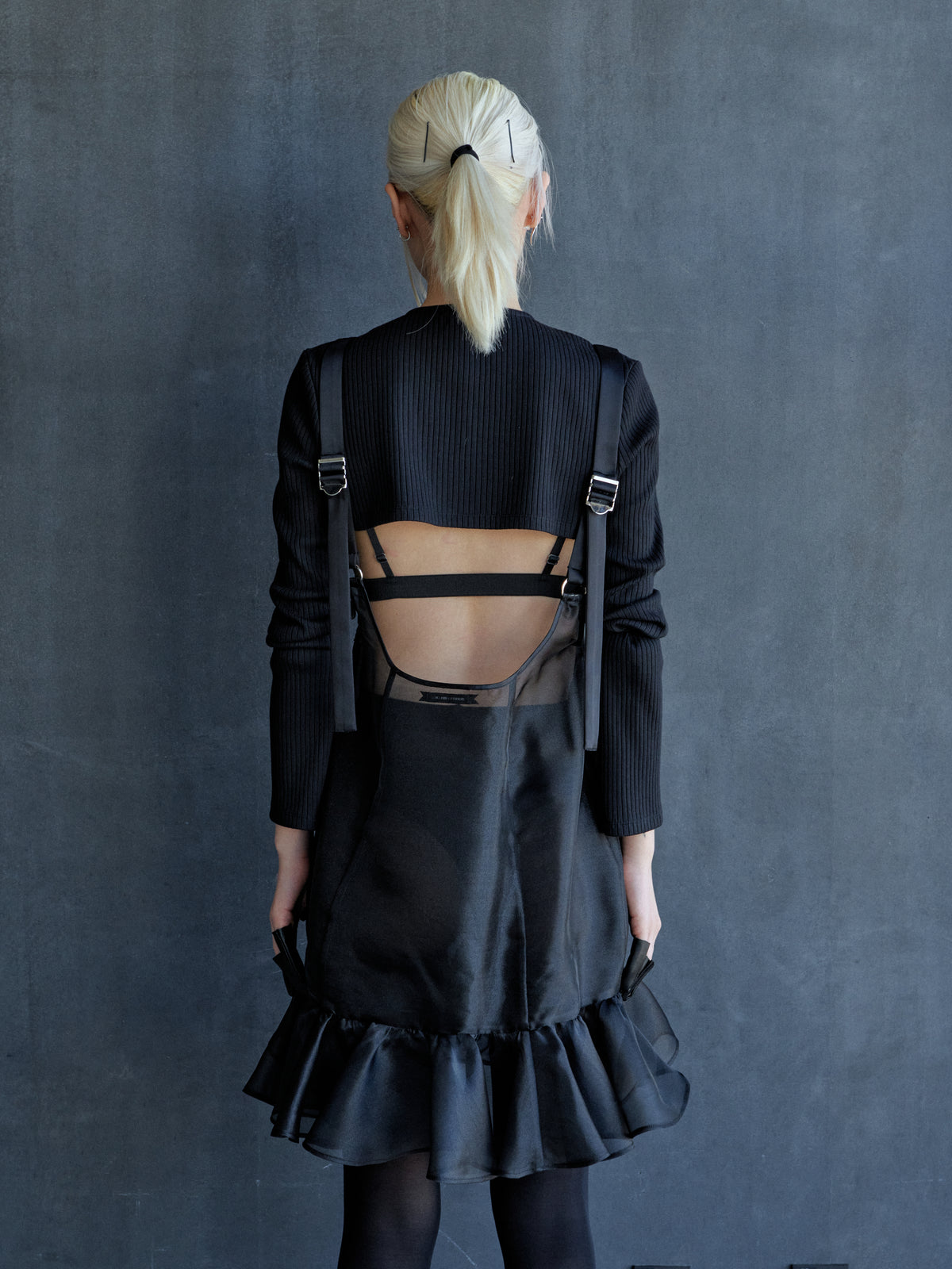 sheer corset mini dress