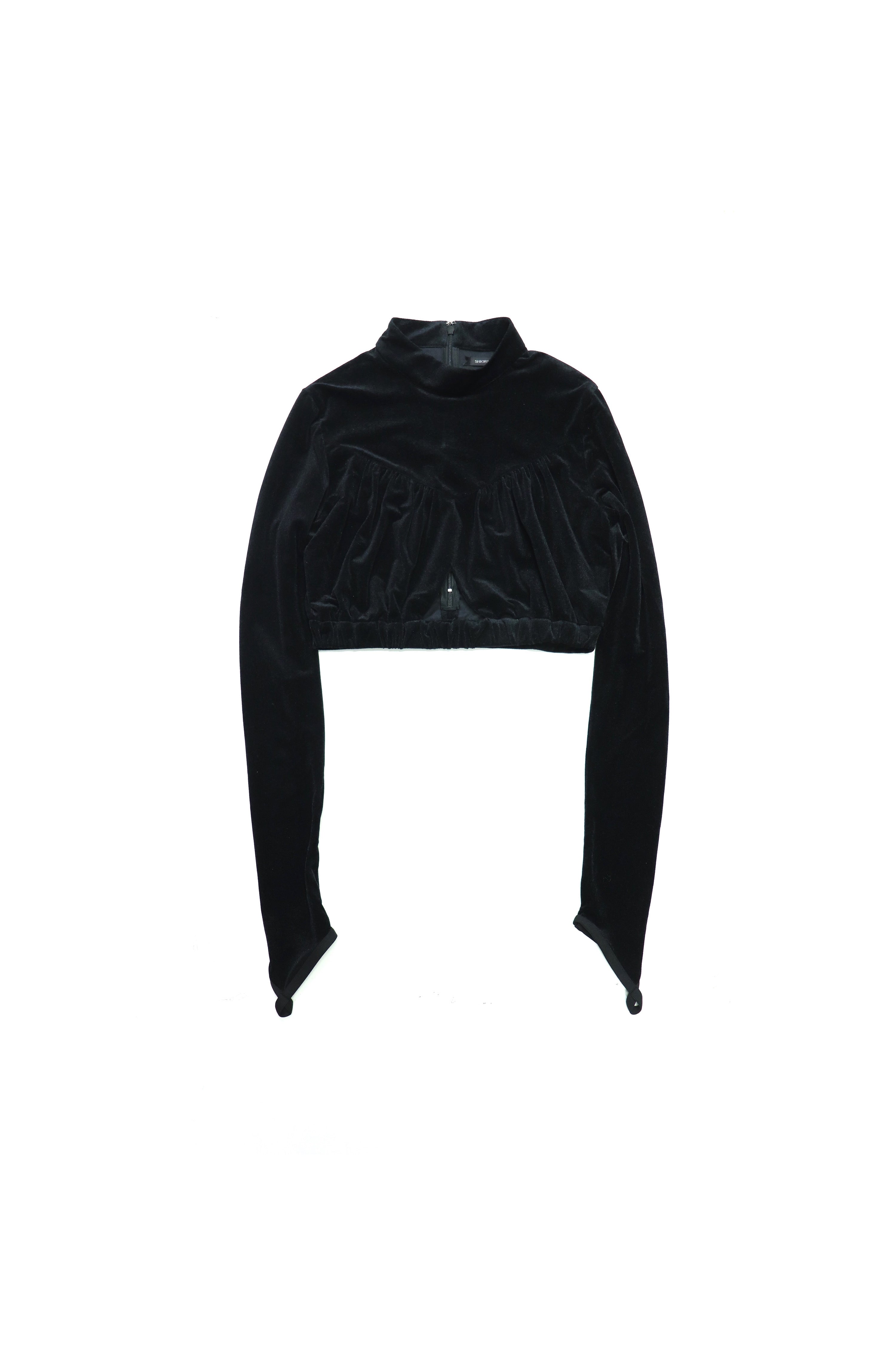 velour high-neck top