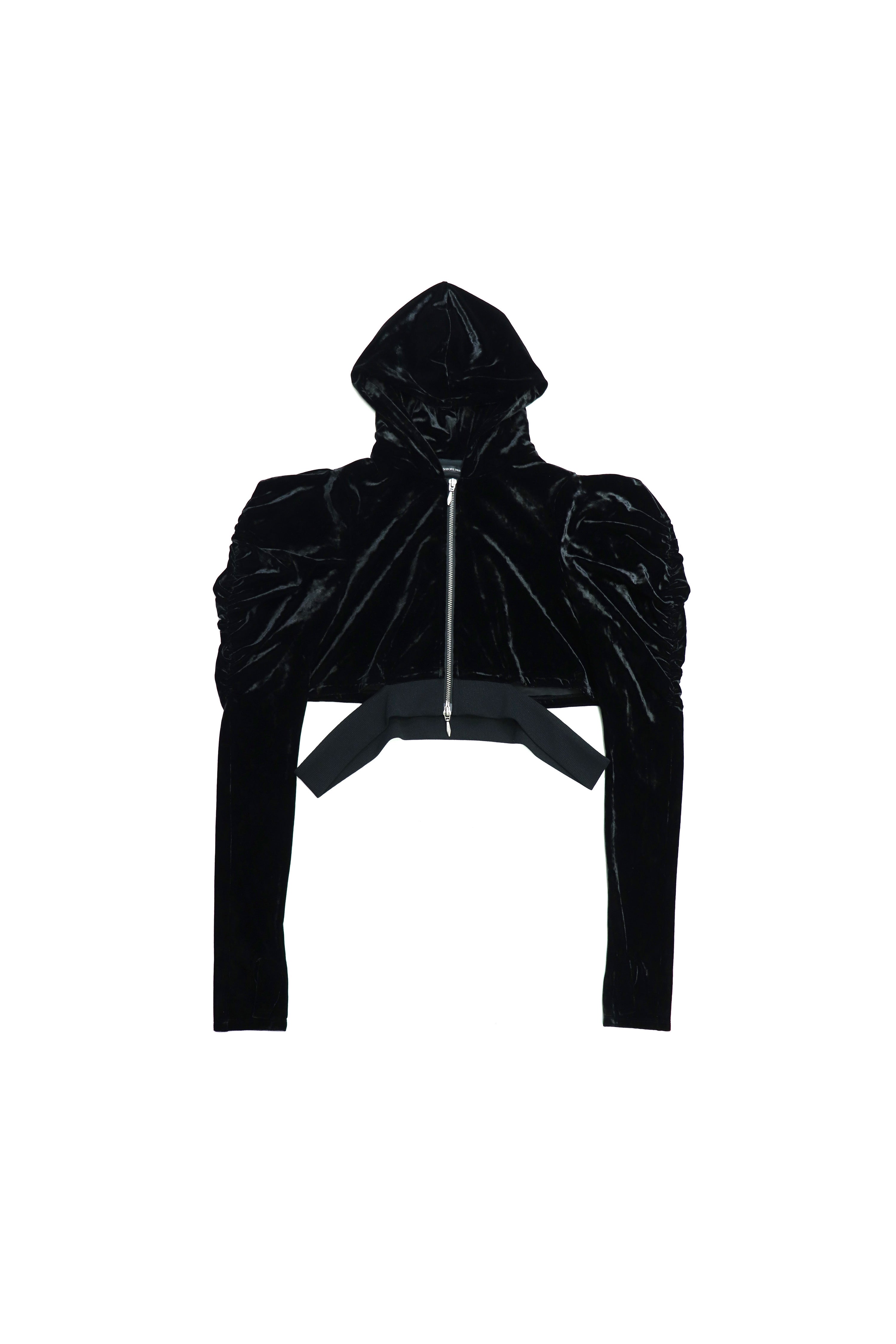 waist cut out hoodie (velour)