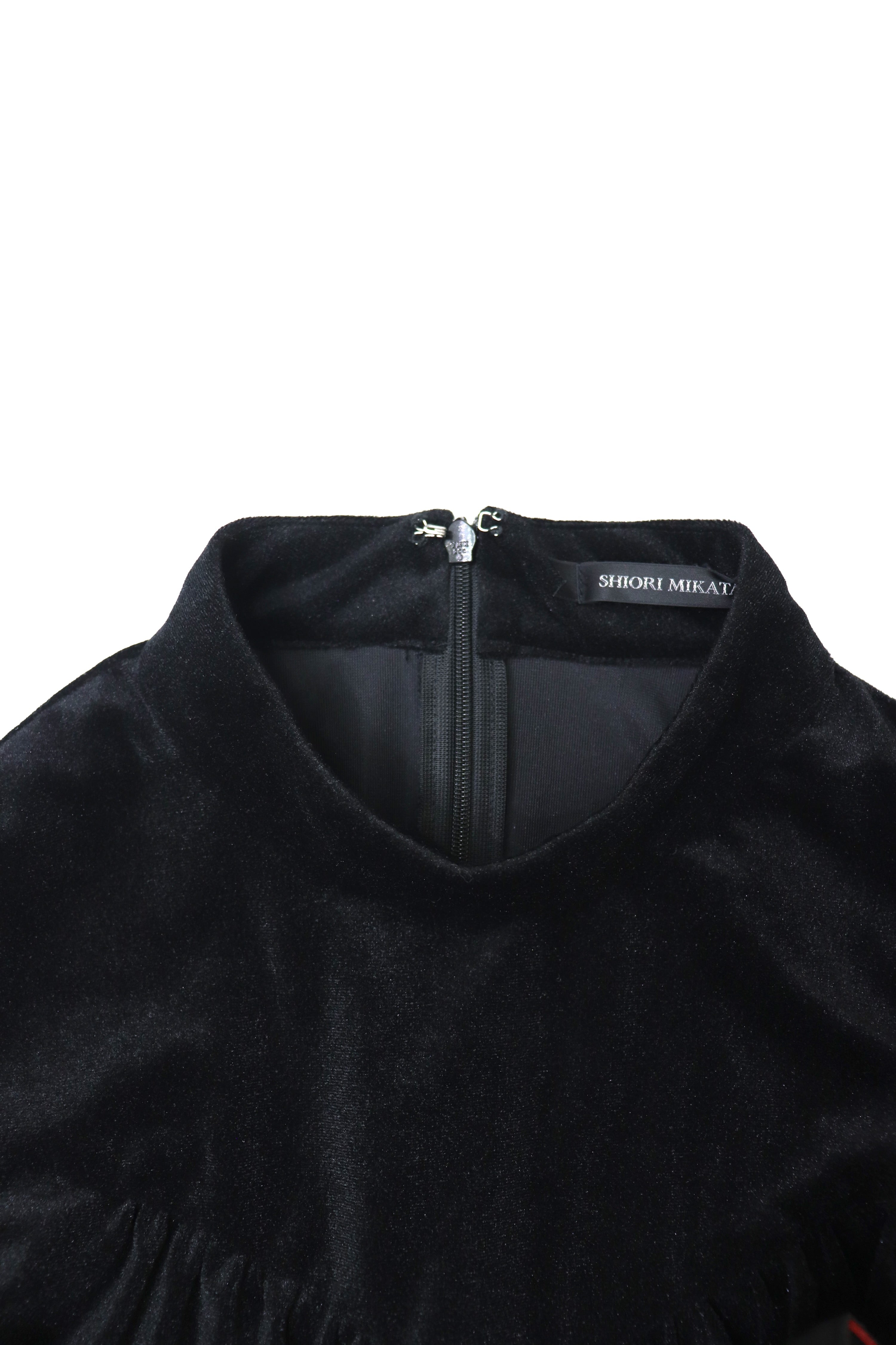 velour high-neck top