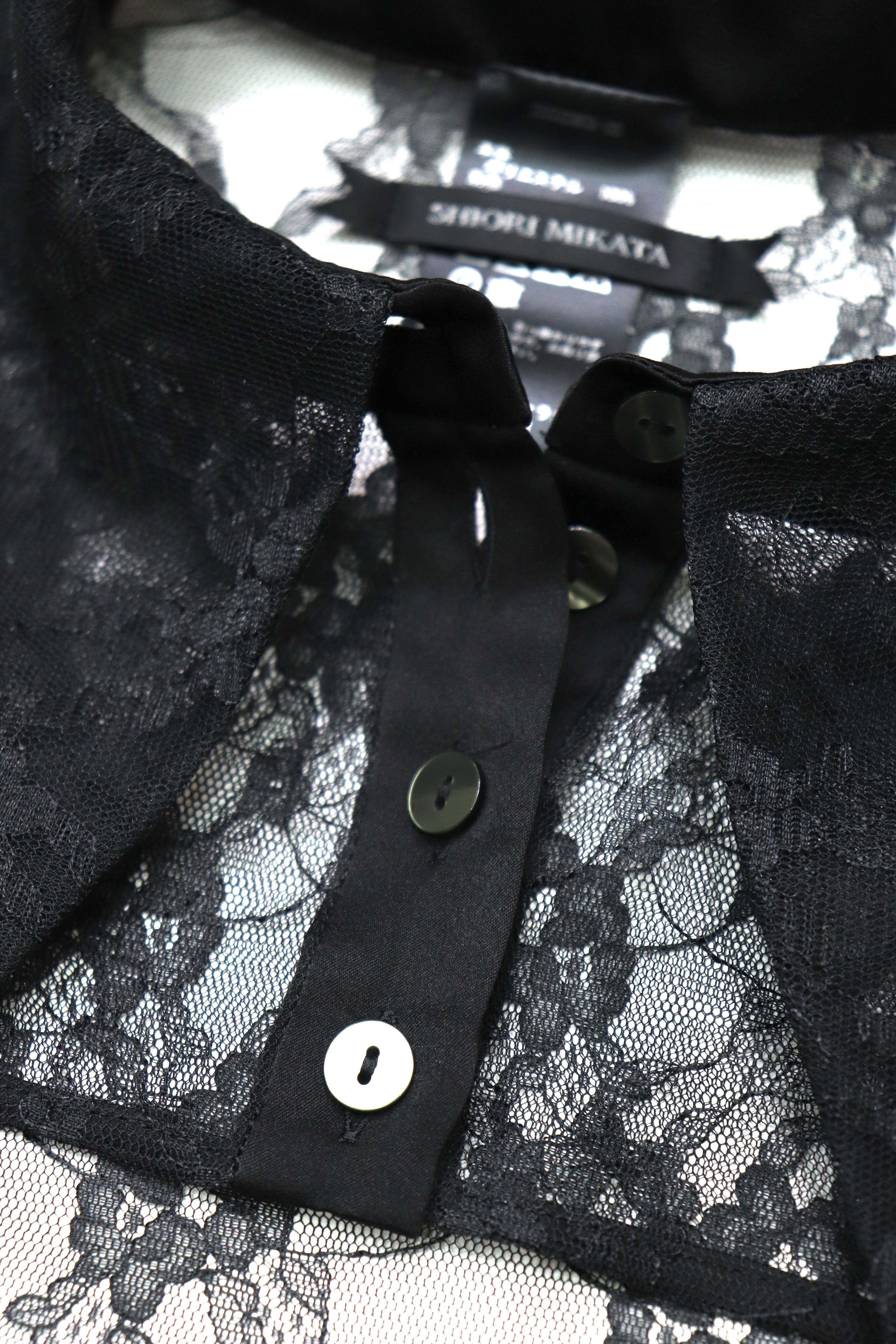 over collar shirt bolero (BLACK)