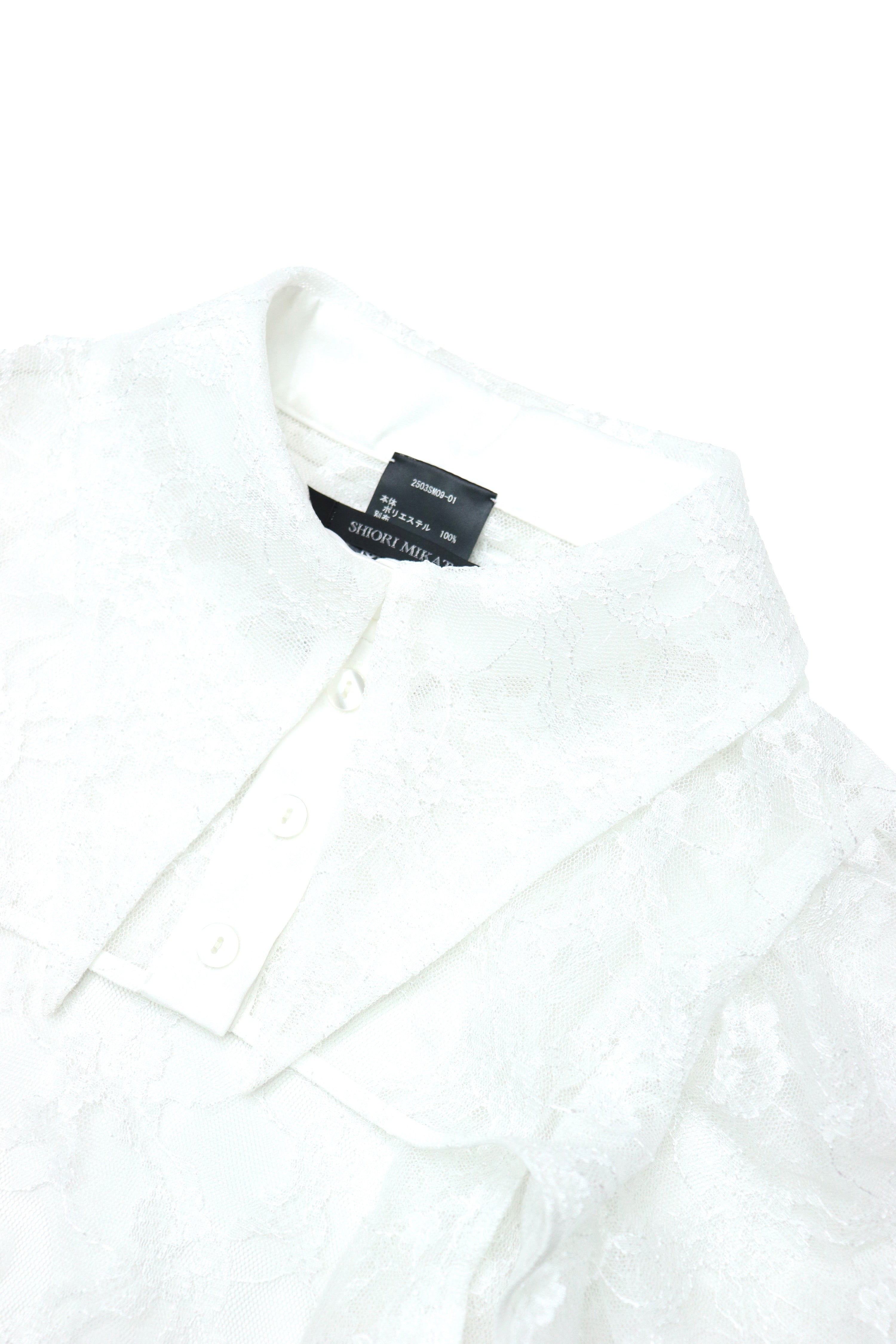 over collar shirt bolero (WHITE)