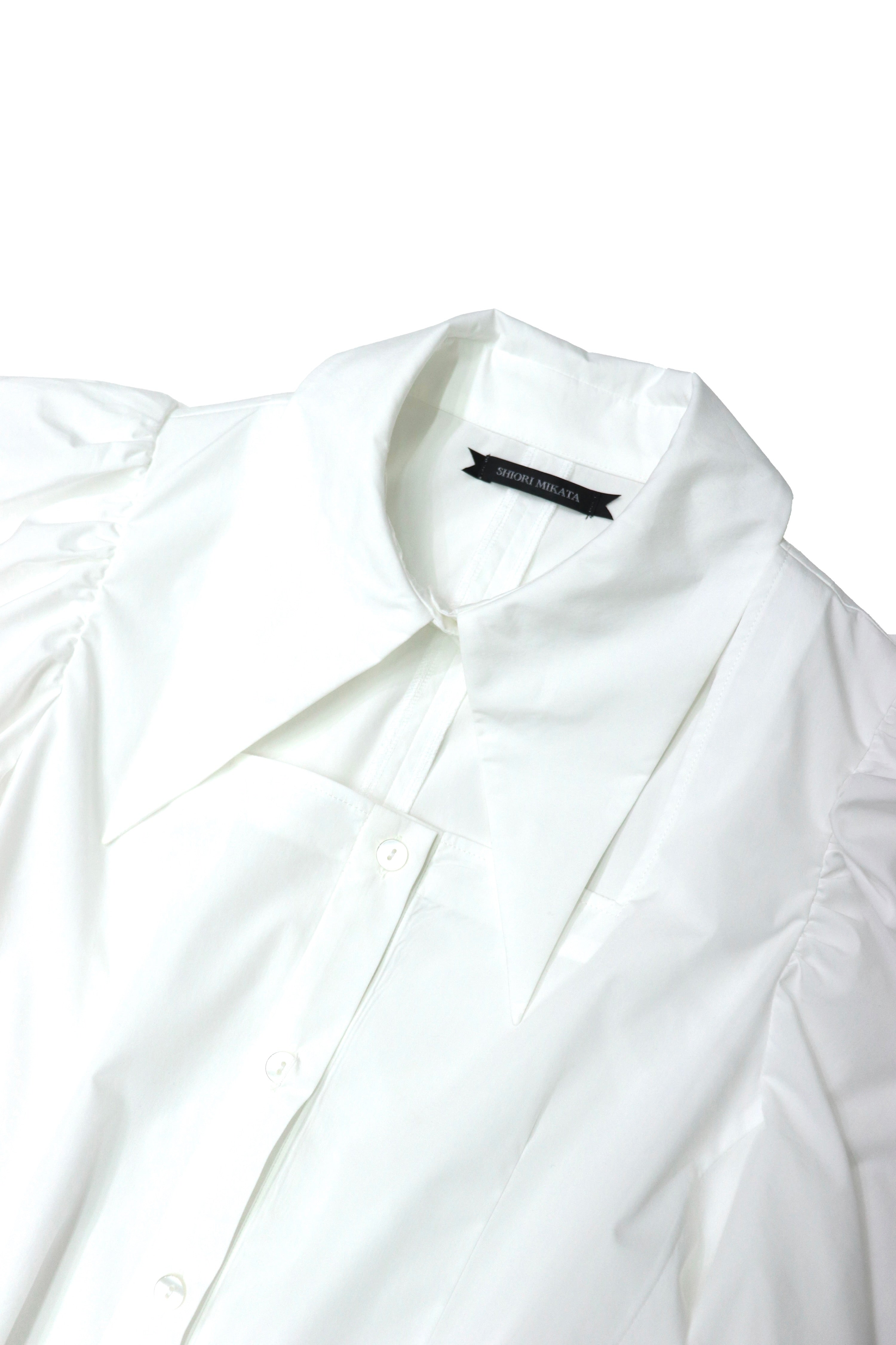 square cut puff-sleeve shirt (WHITE)
