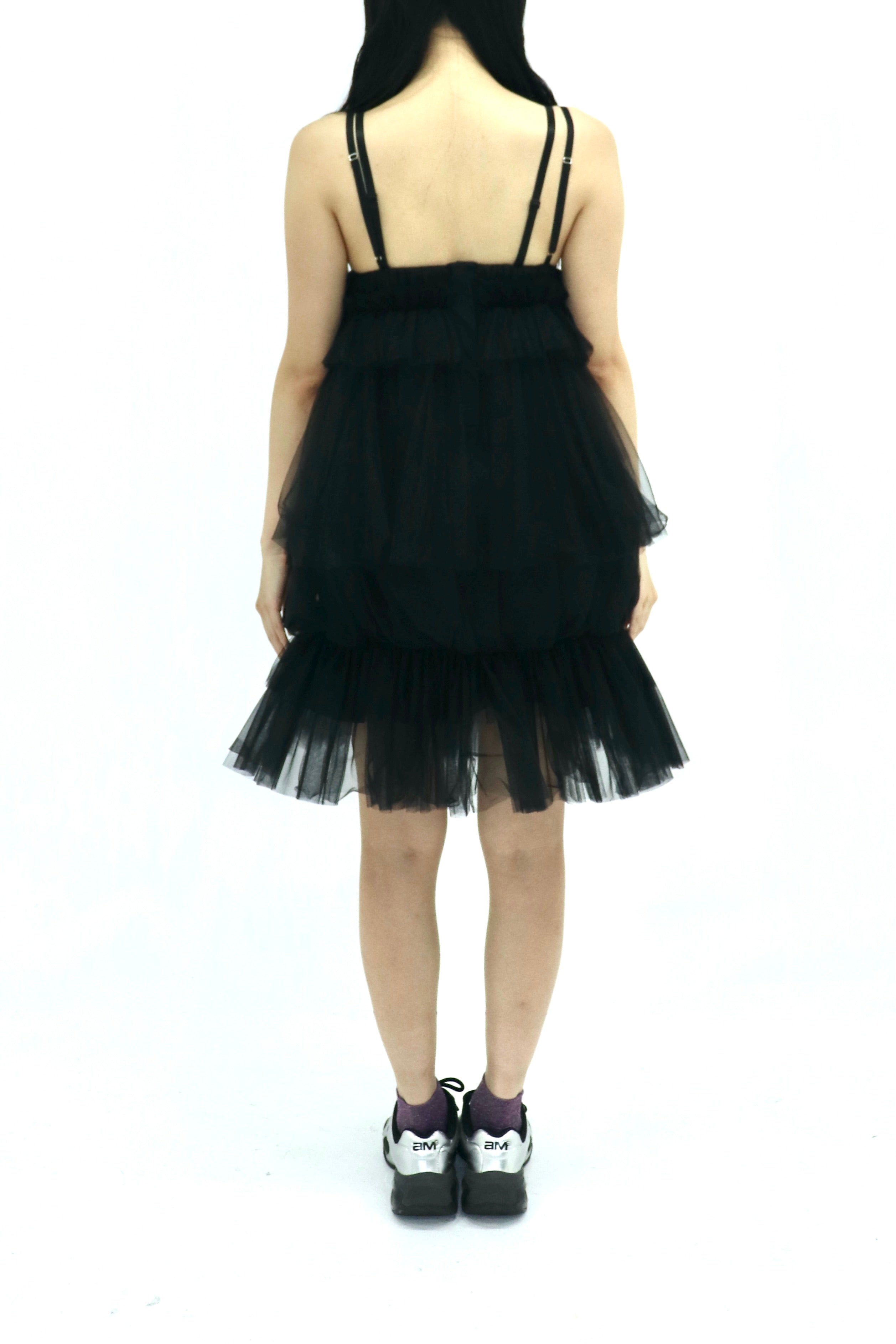 tulle balloon cami dress (BLACK)