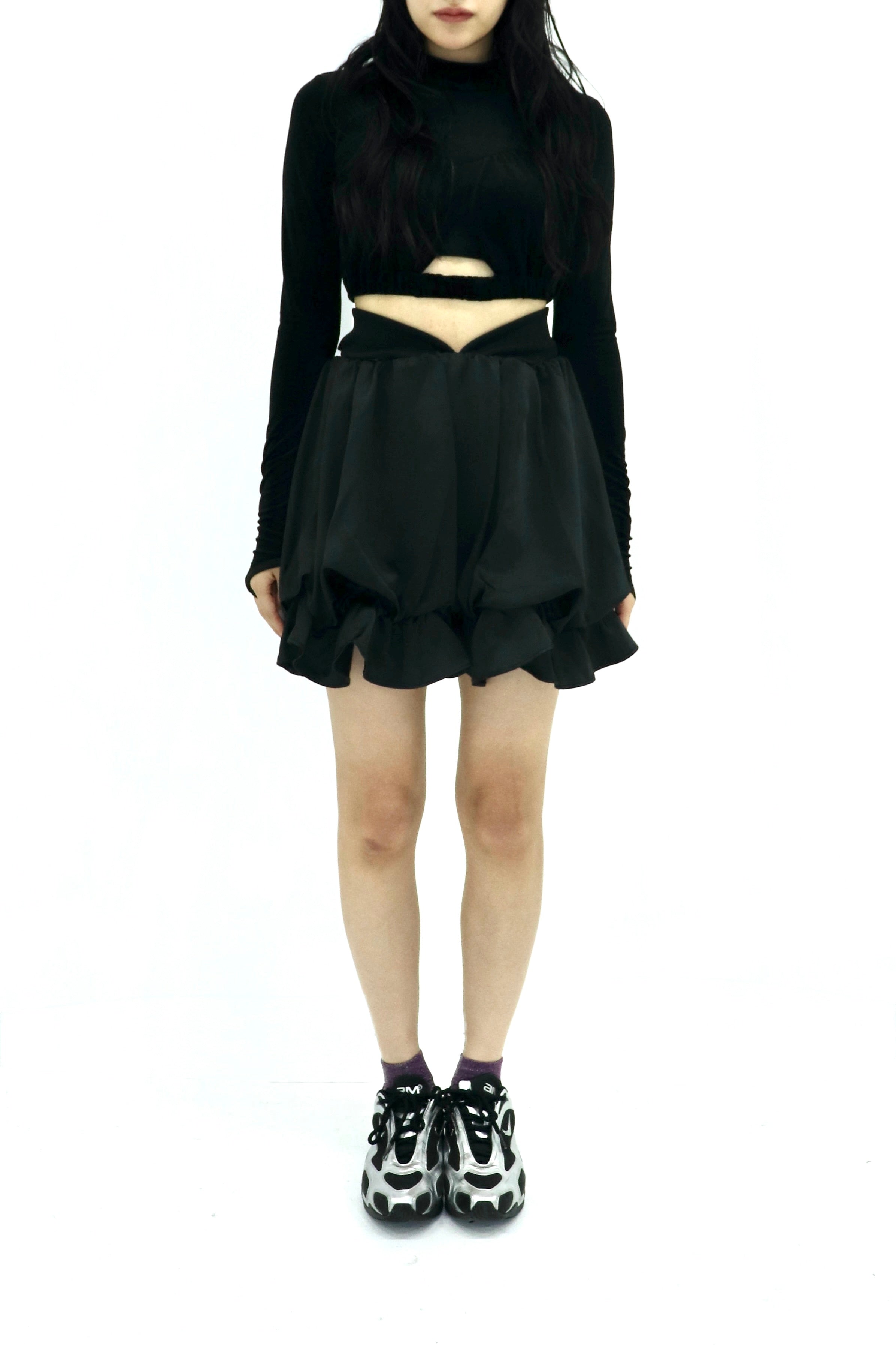 velour high-neck top