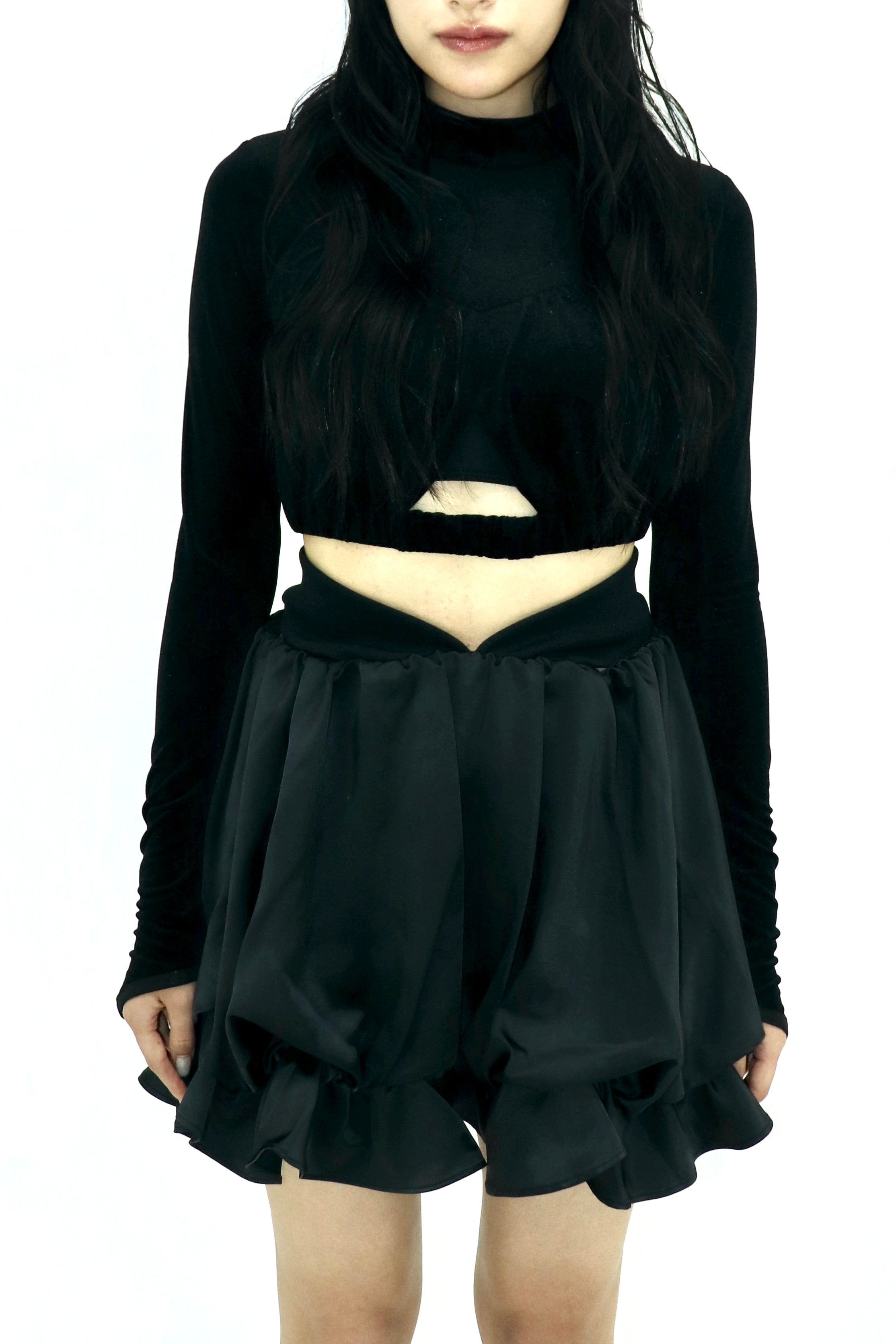 velour high-neck top