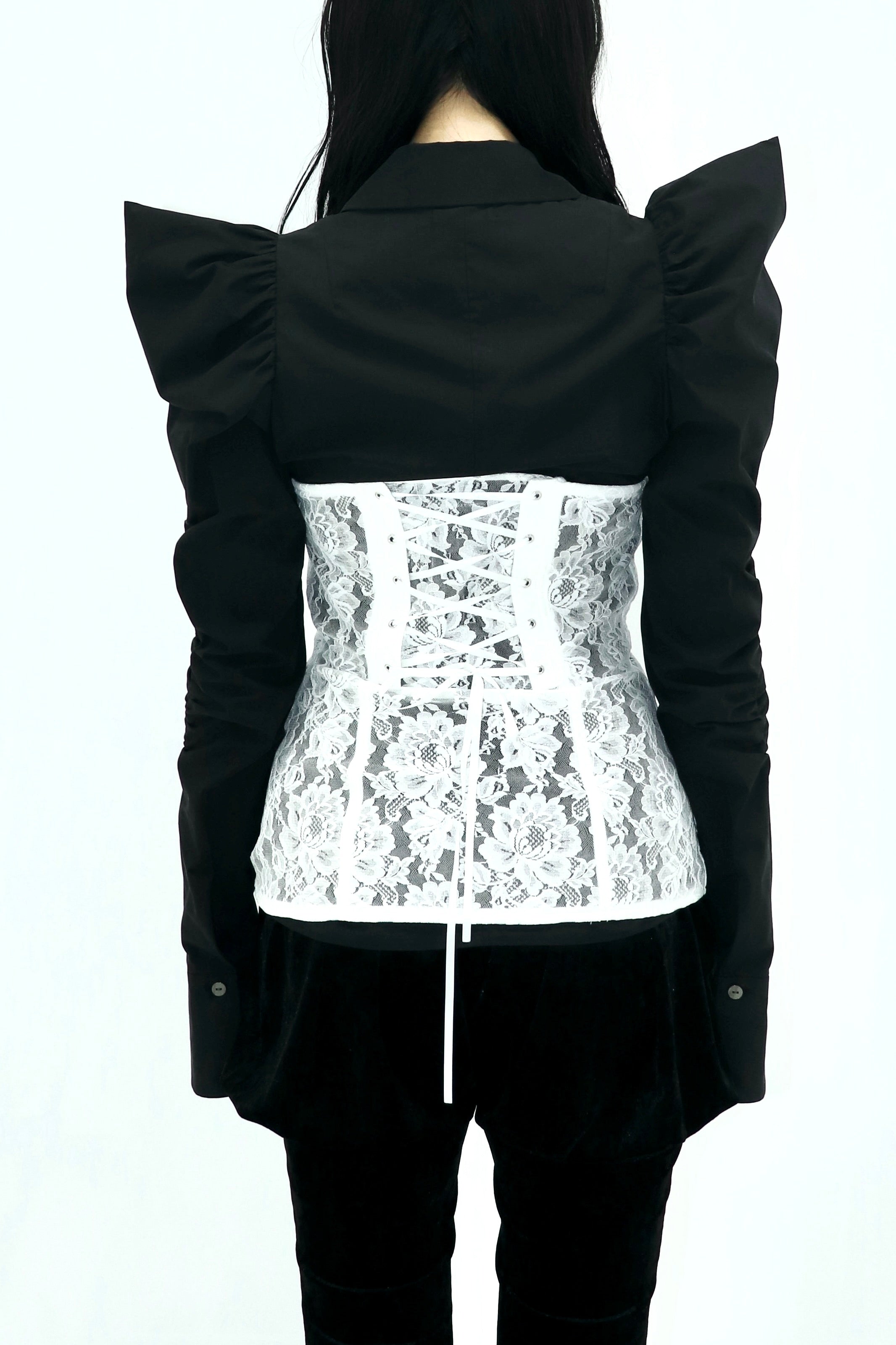 lace body corset (WHITE)
