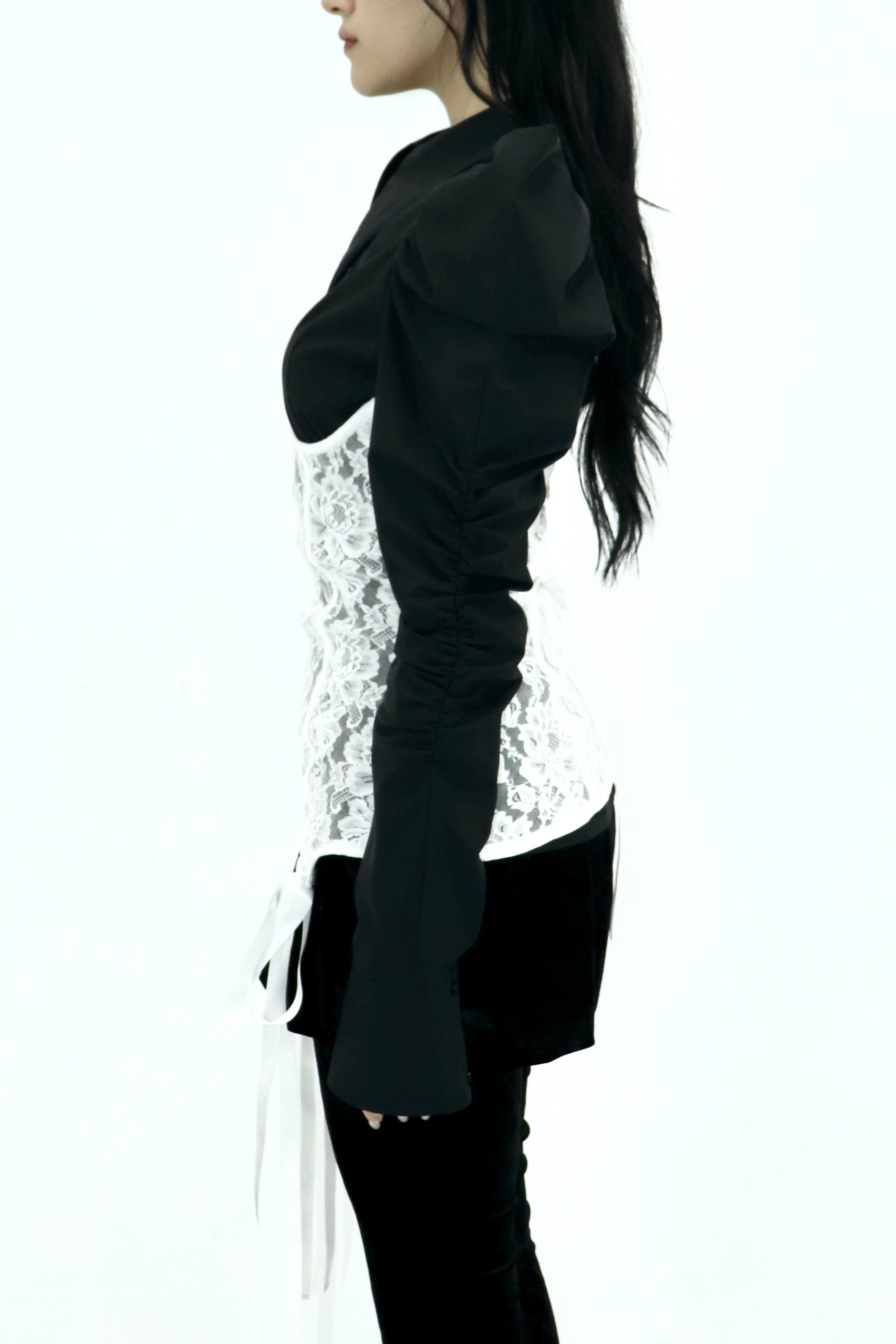 lace body corset (WHITE)