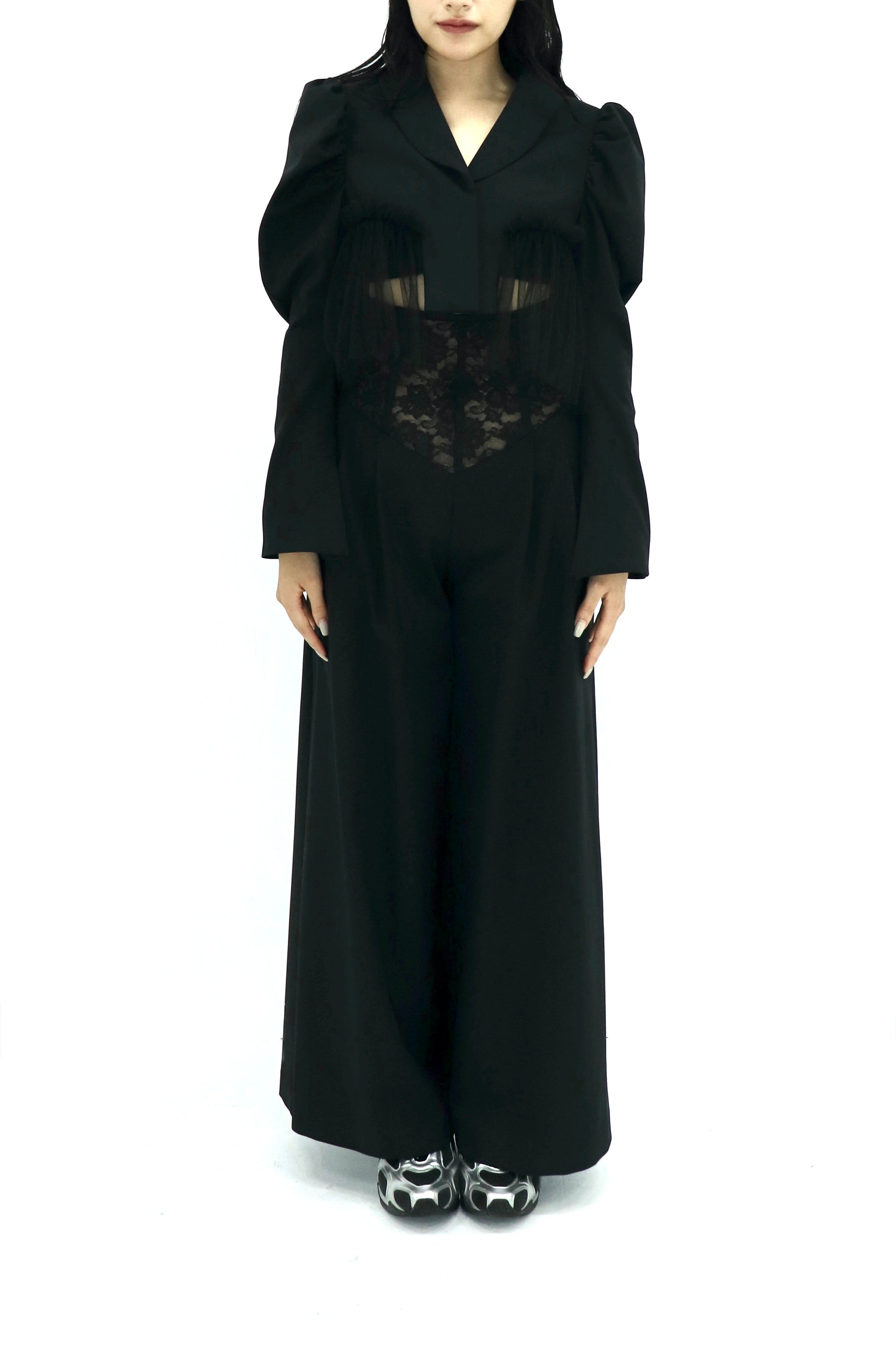 short jacket with tulle