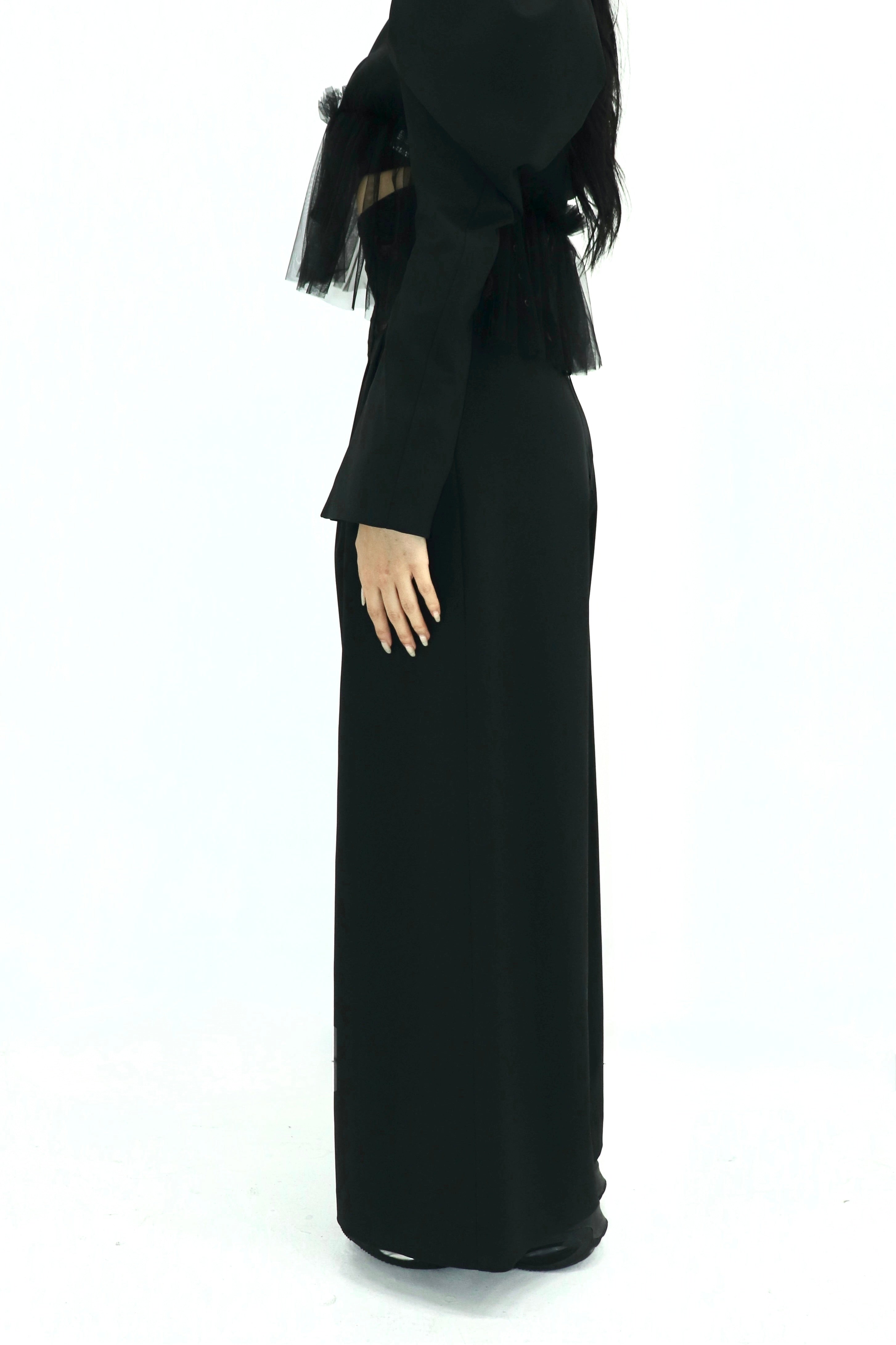 wide trousers with corset