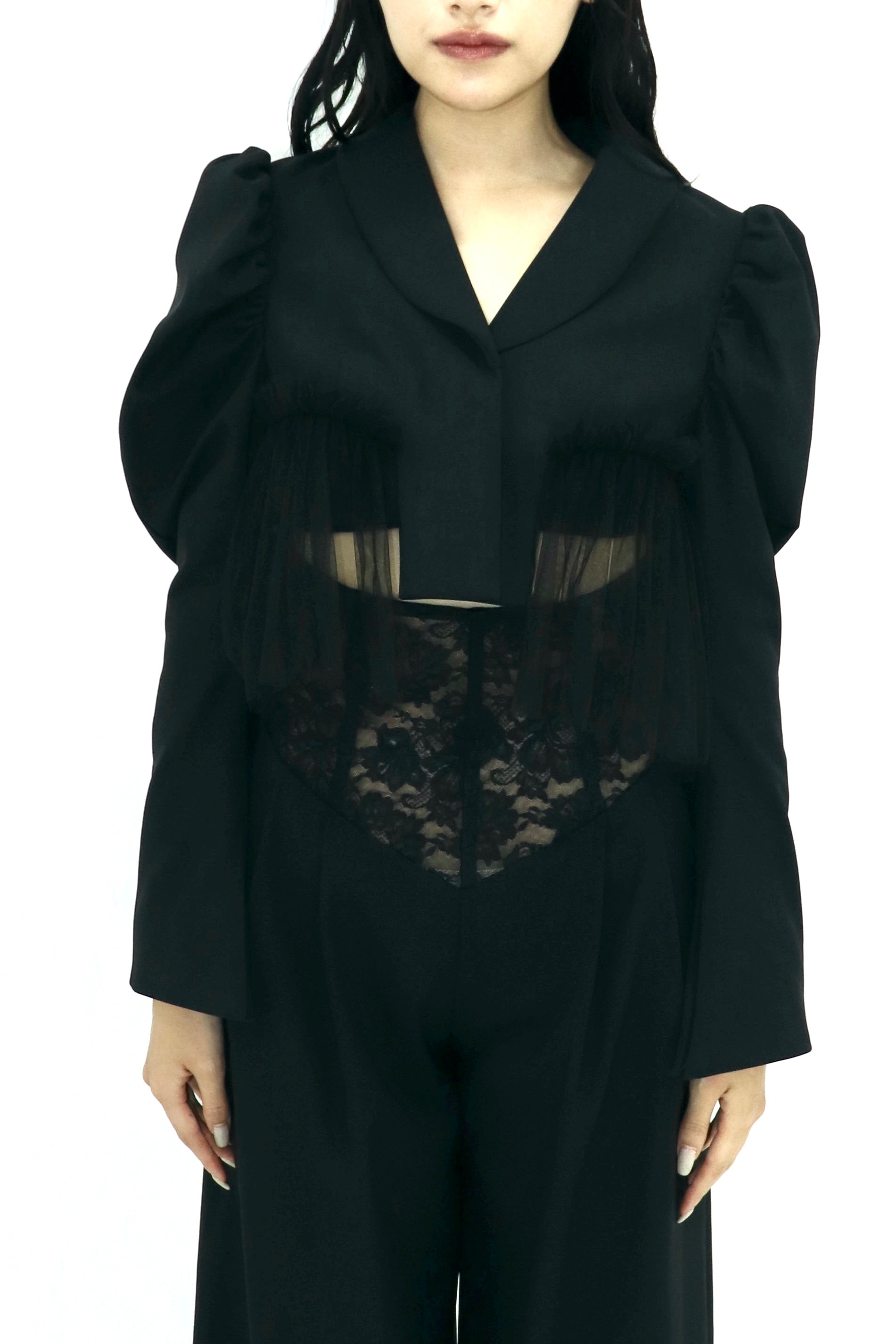 short jacket with tulle