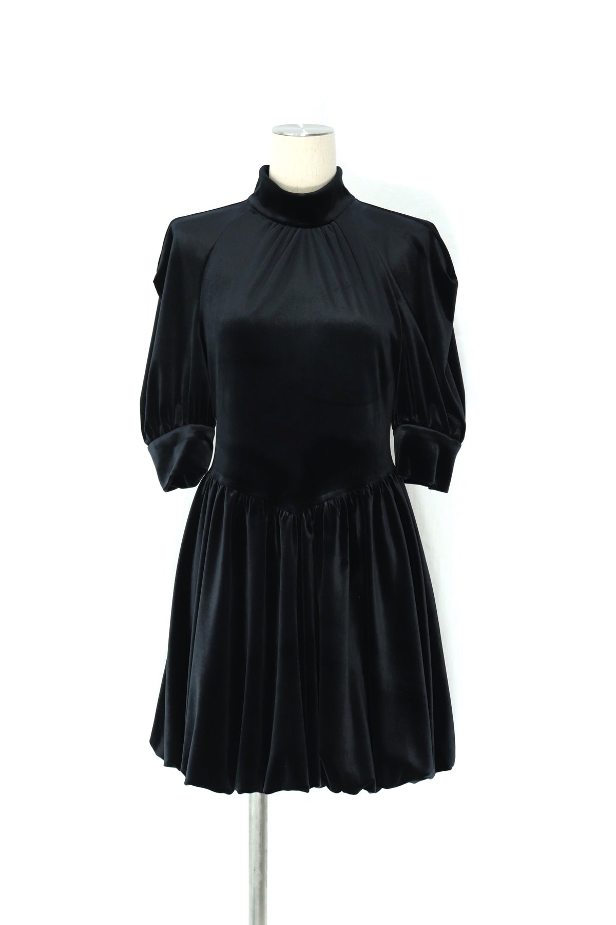 velour balloon dress mini