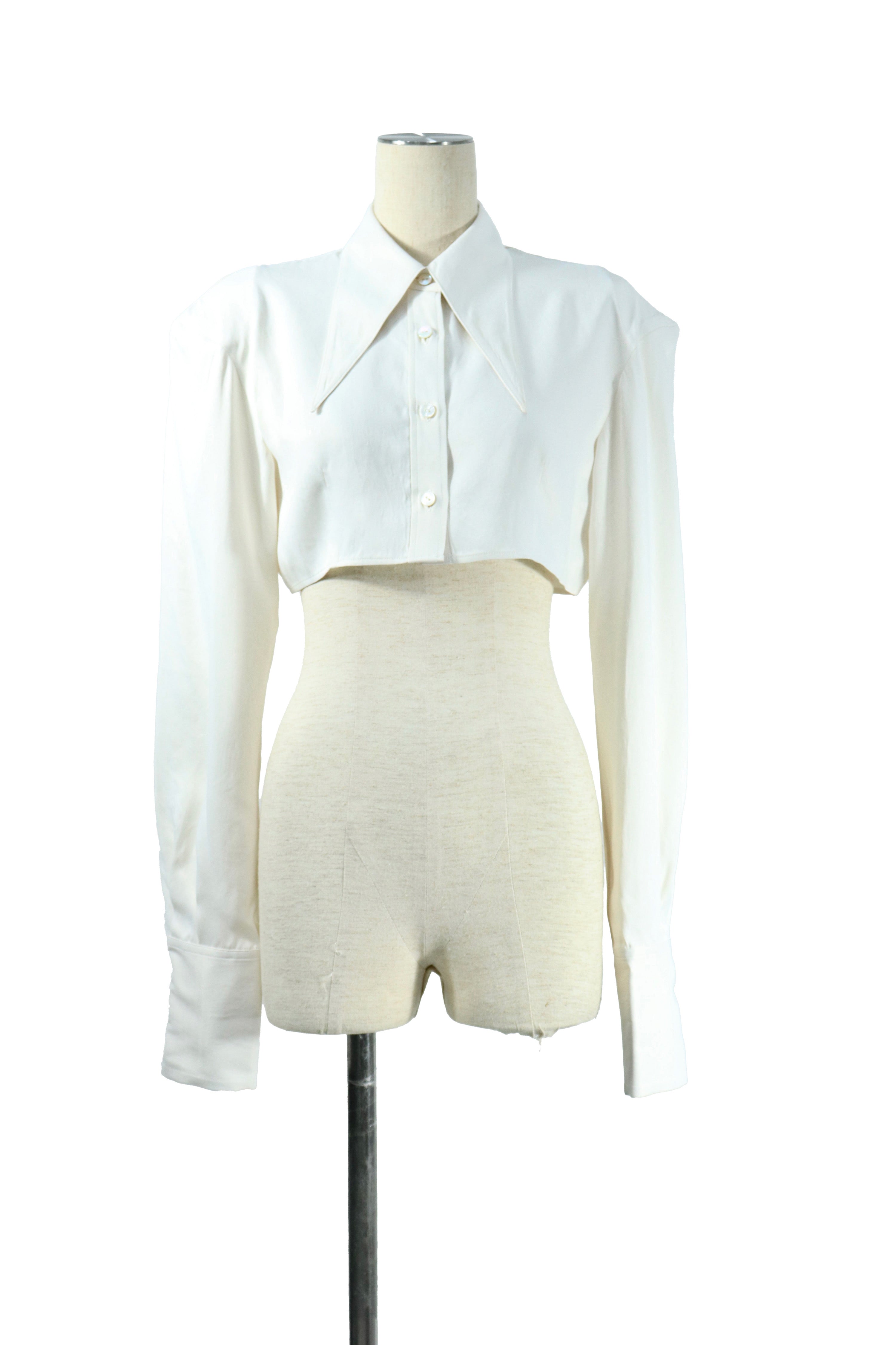 satin power pad shirt (WHITE)