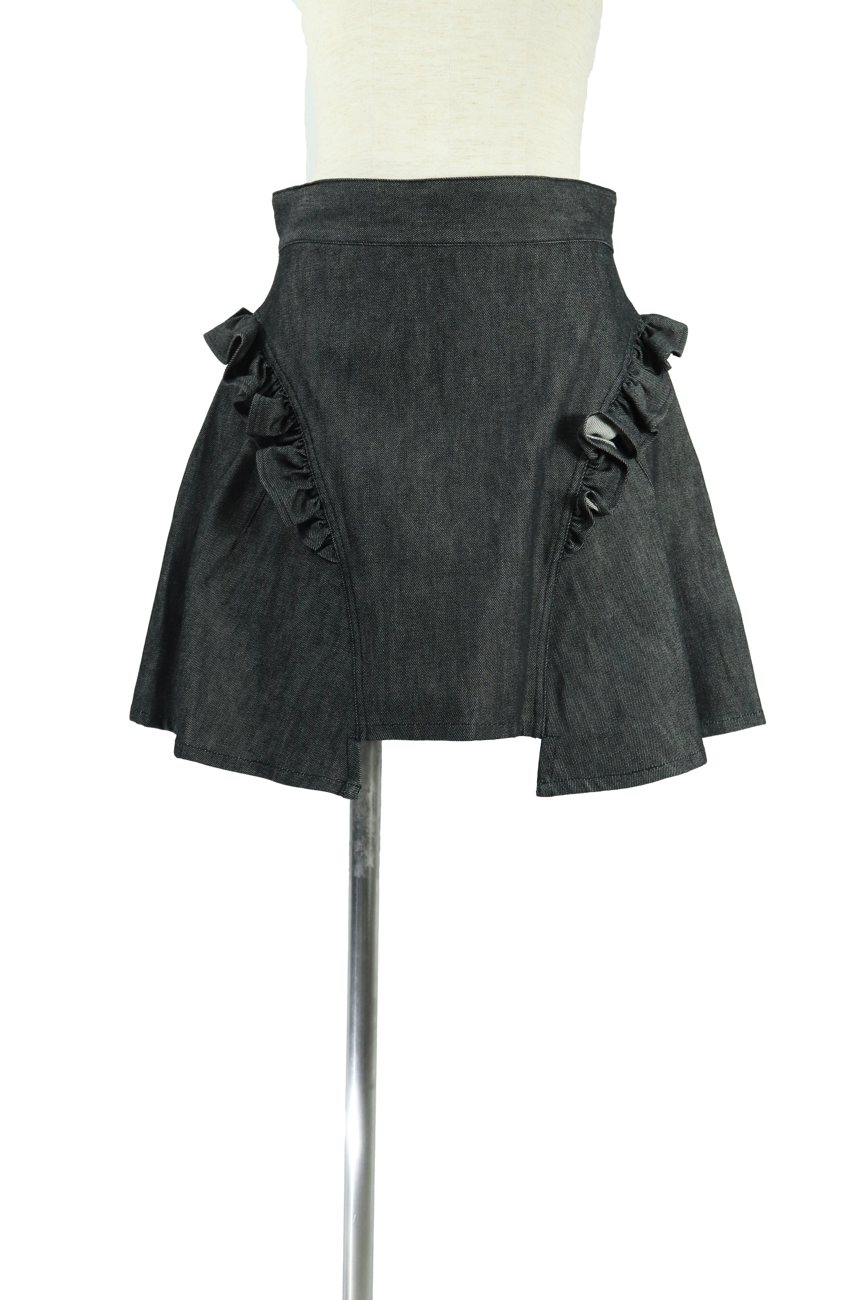 frill denim mini skirt