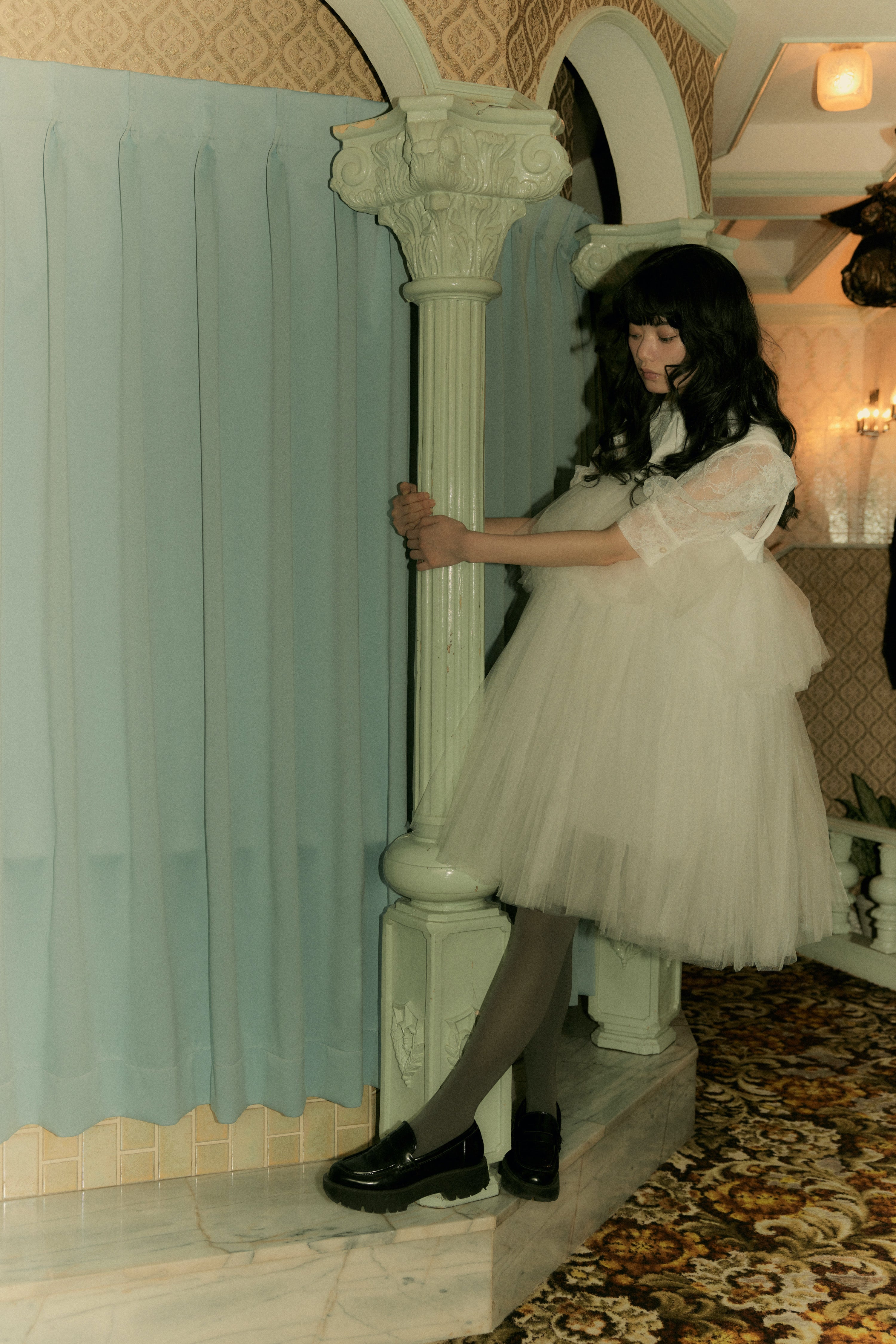 tulle balloon cami dress (WHITE)