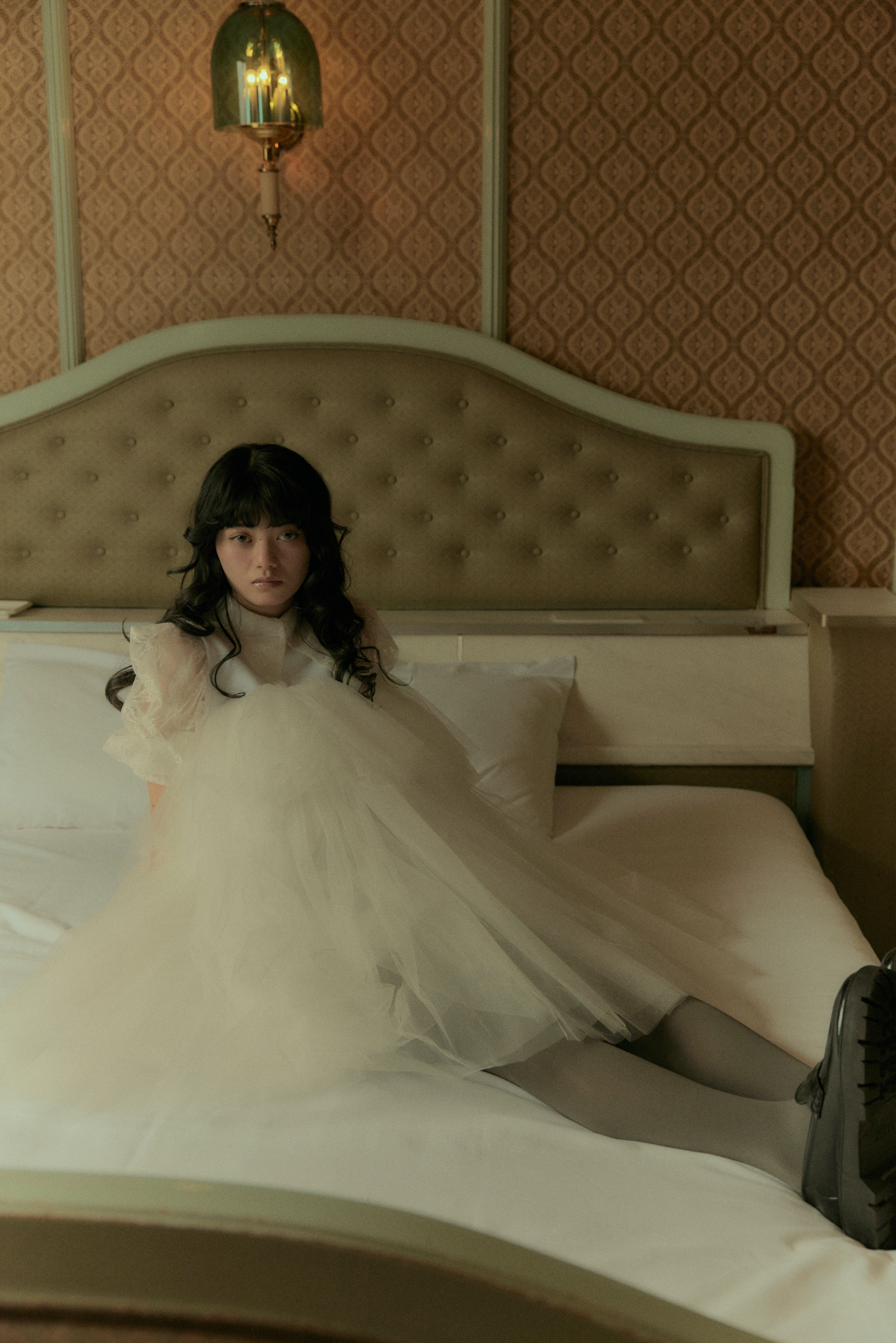 tulle balloon cami dress (WHITE)