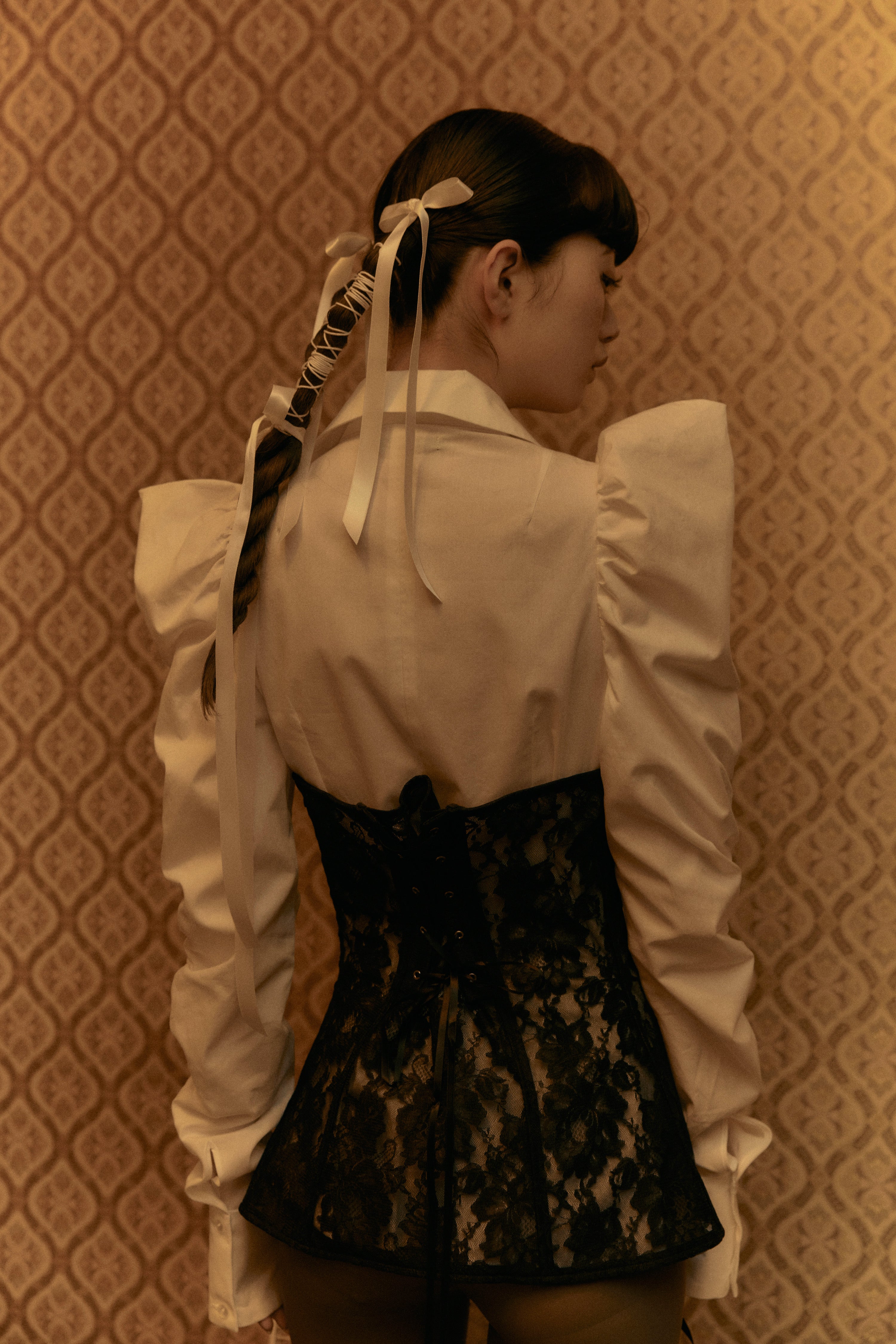 square cut puff-sleeve shirt (WHITE)