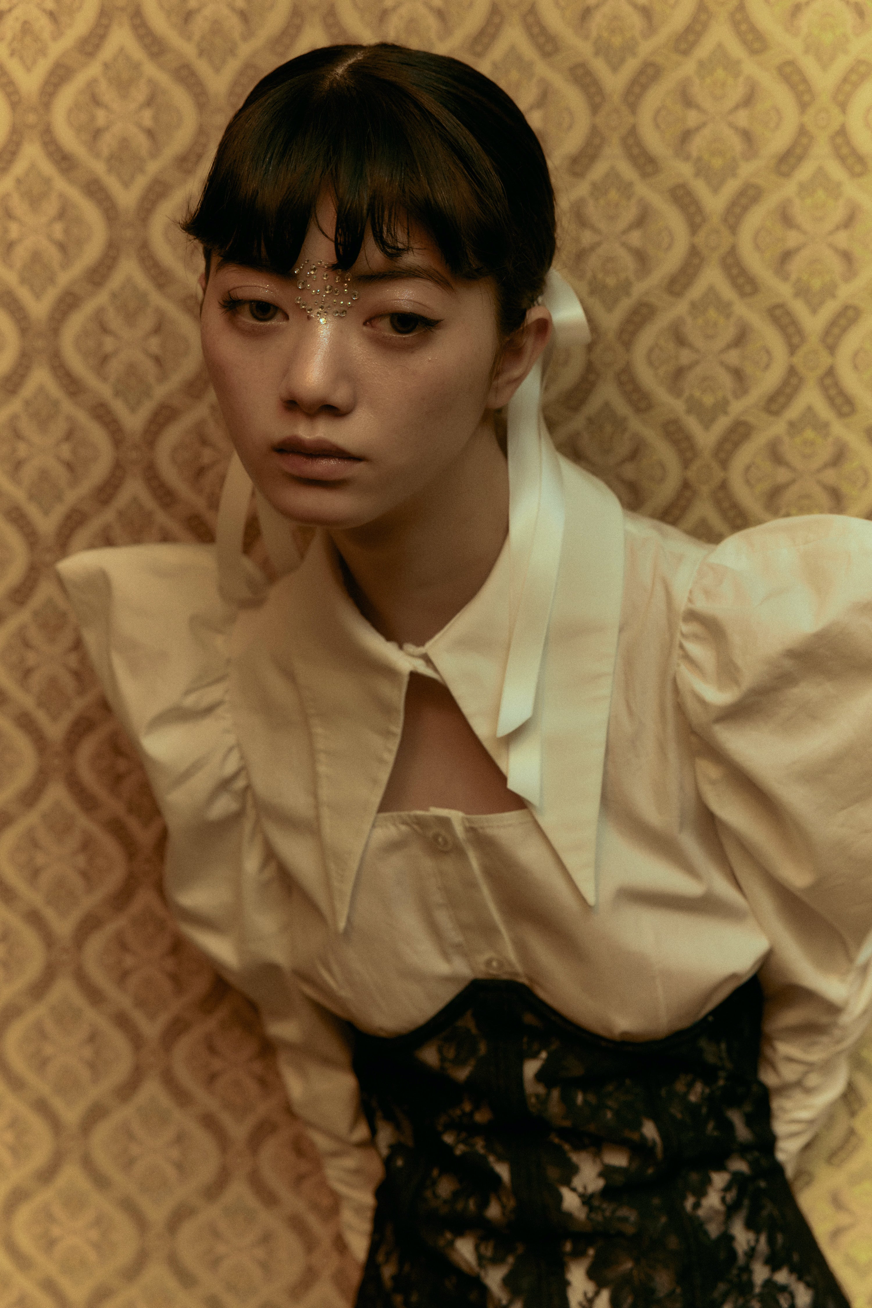 lace body corset (BLACK)