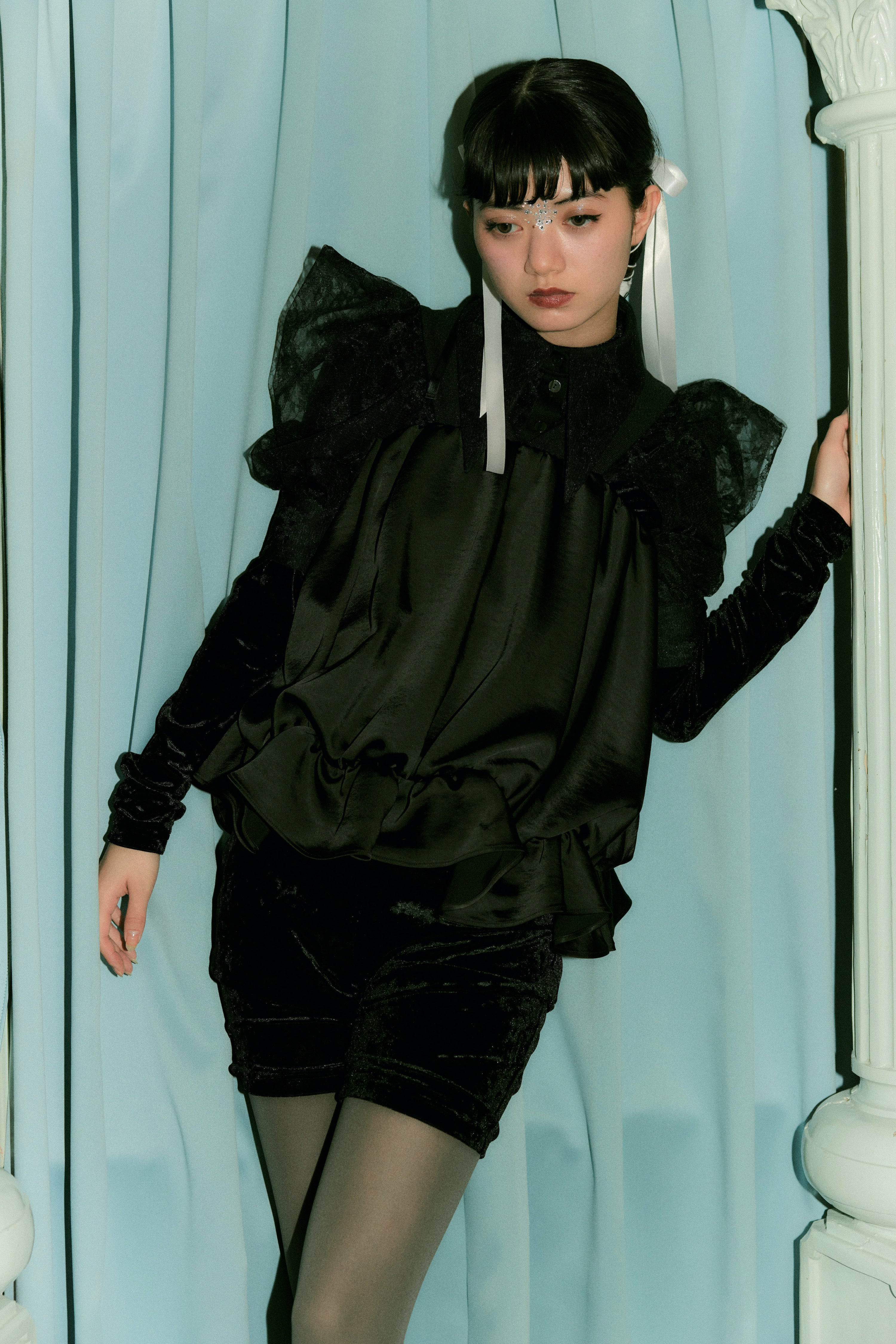 satin skirt and tops